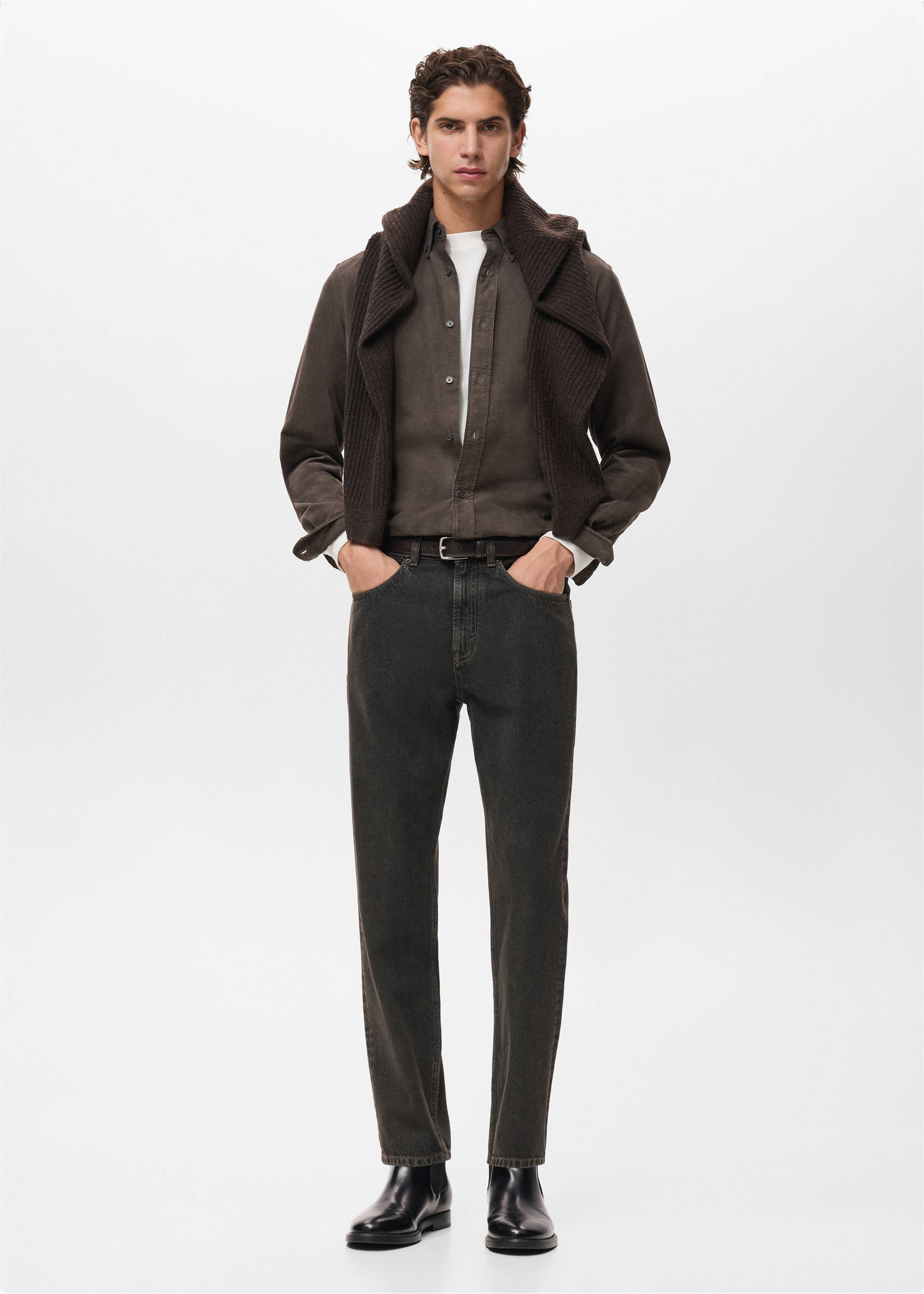 Lori tapered-fit jeans - General plane, Brown. Ref: 17037885-00.