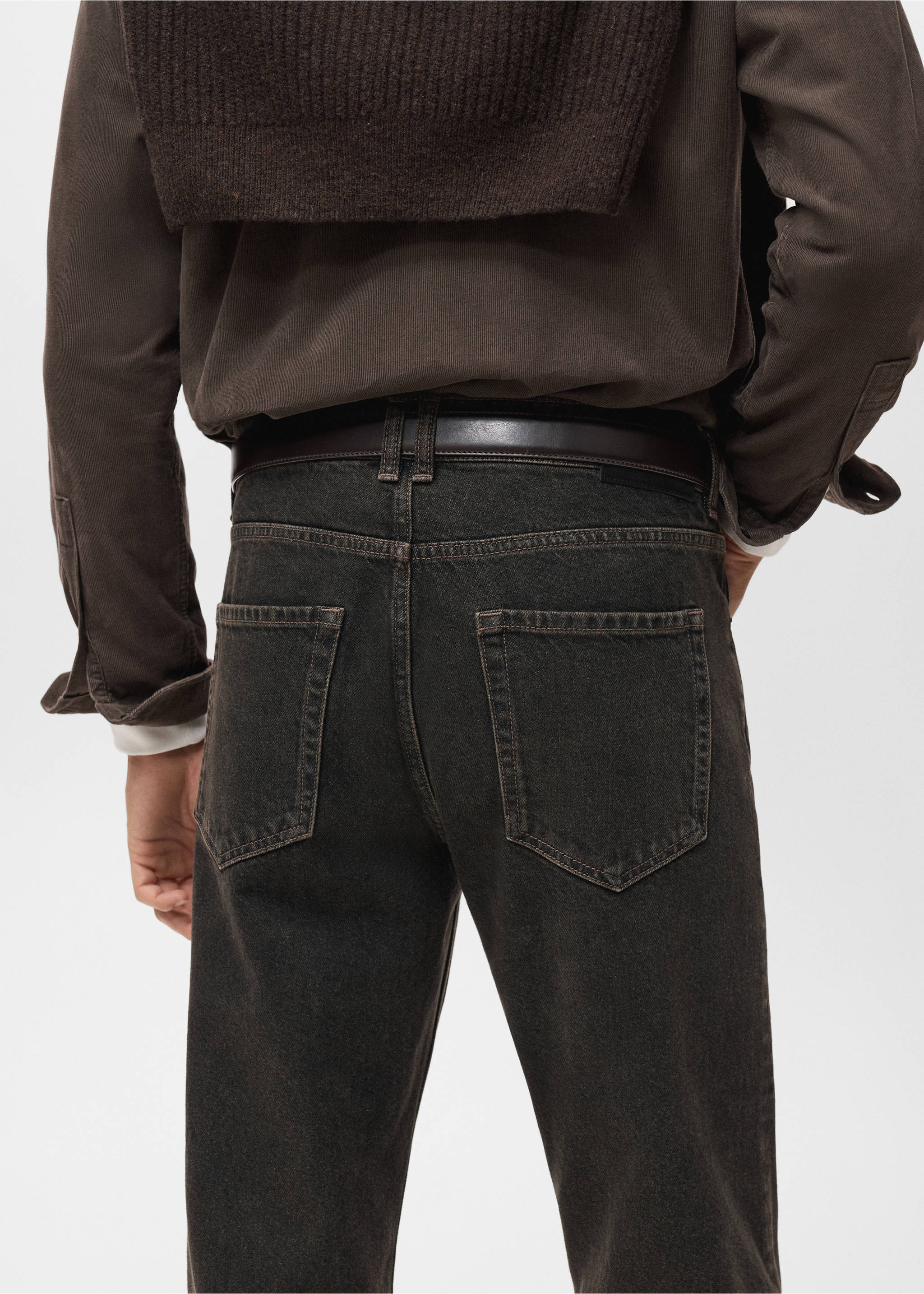 Lori tapered-fit jeans - Details of the article 3, Brown. Ref: 17037885-00.