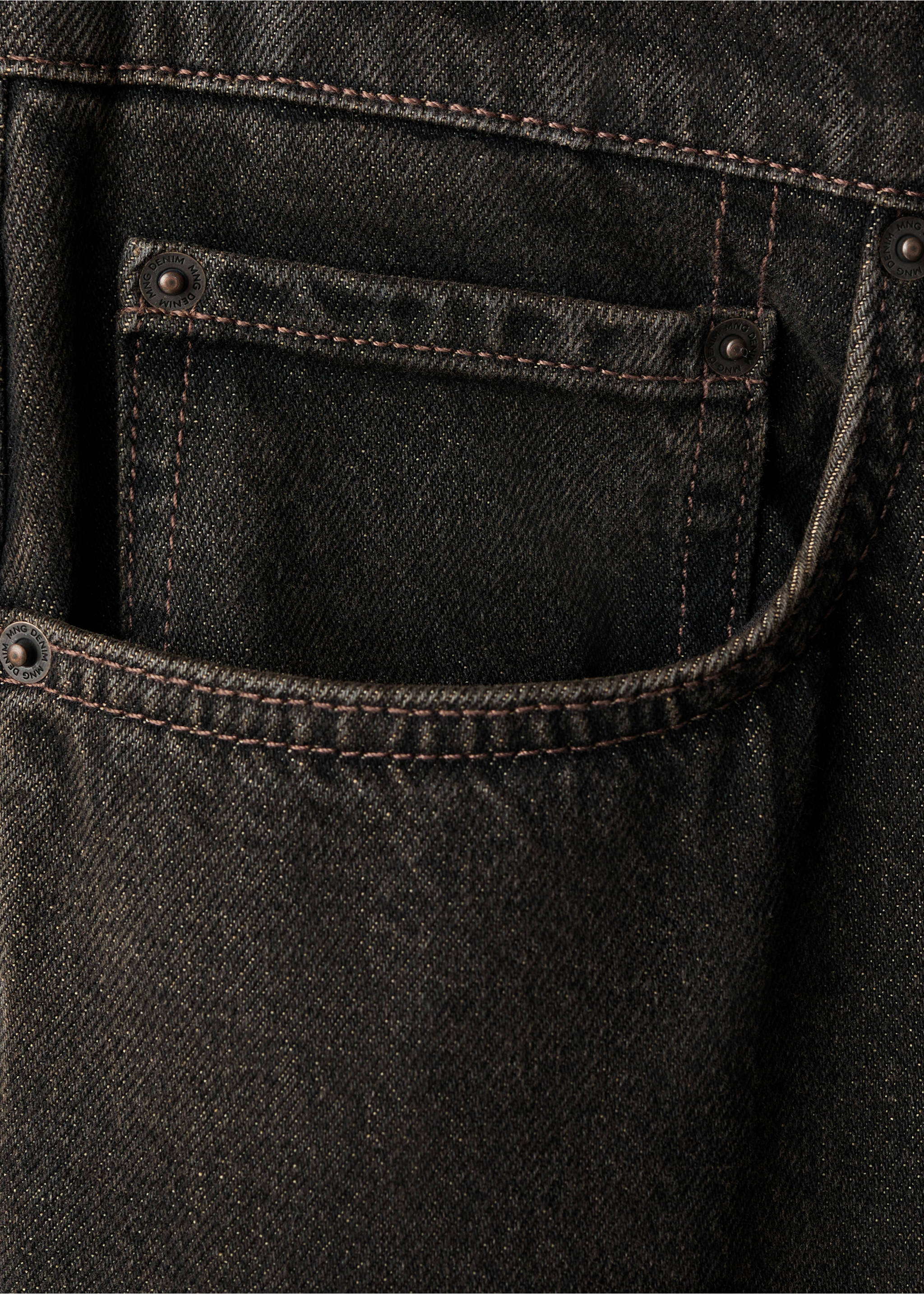 Lori tapered-fit jeans - Details of the article 8, Brown. Ref: 17037885-00.