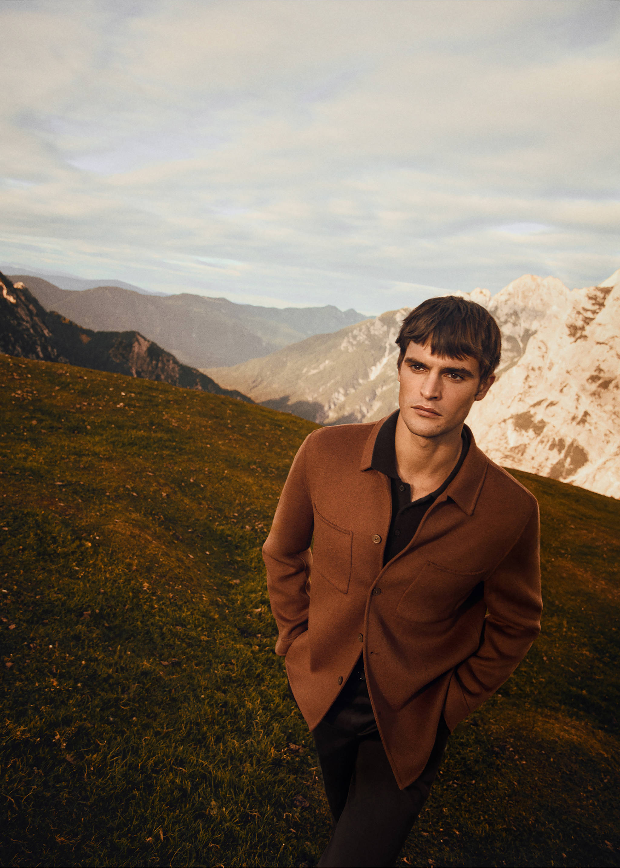 Handmade wool jacket with zip - Details of the article 3, Orange. Ref: 17037886-00.
