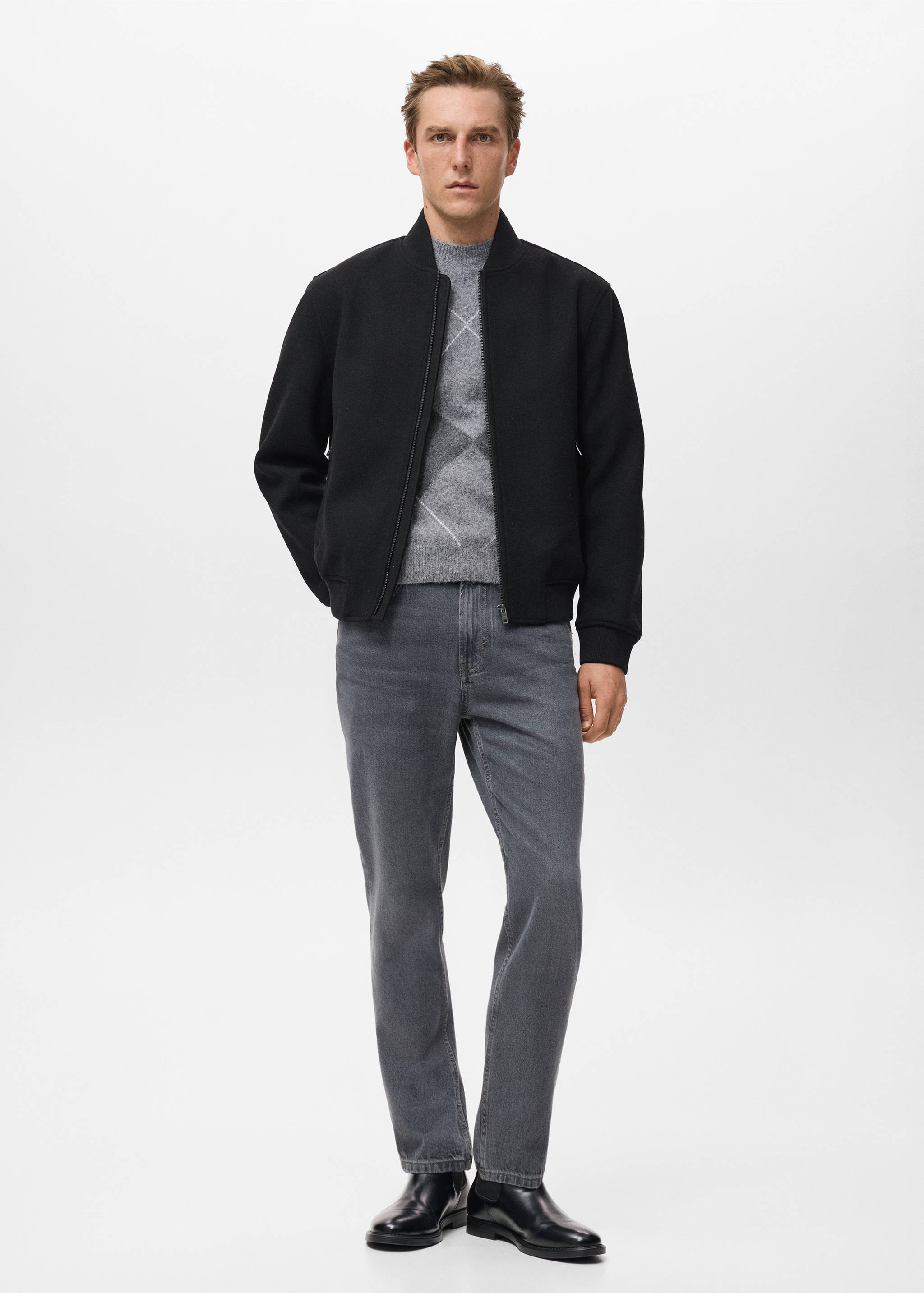Bomber jacket with zip - General plane, Black. Ref: 17037889-00.