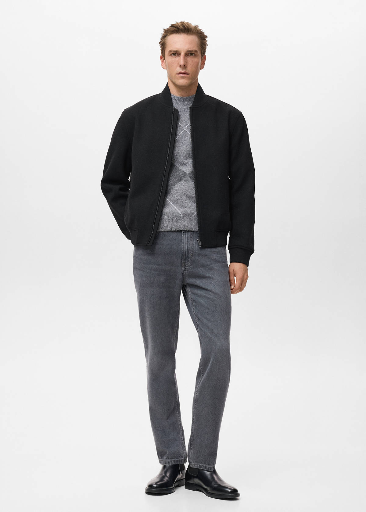 Bomber jacket with zip