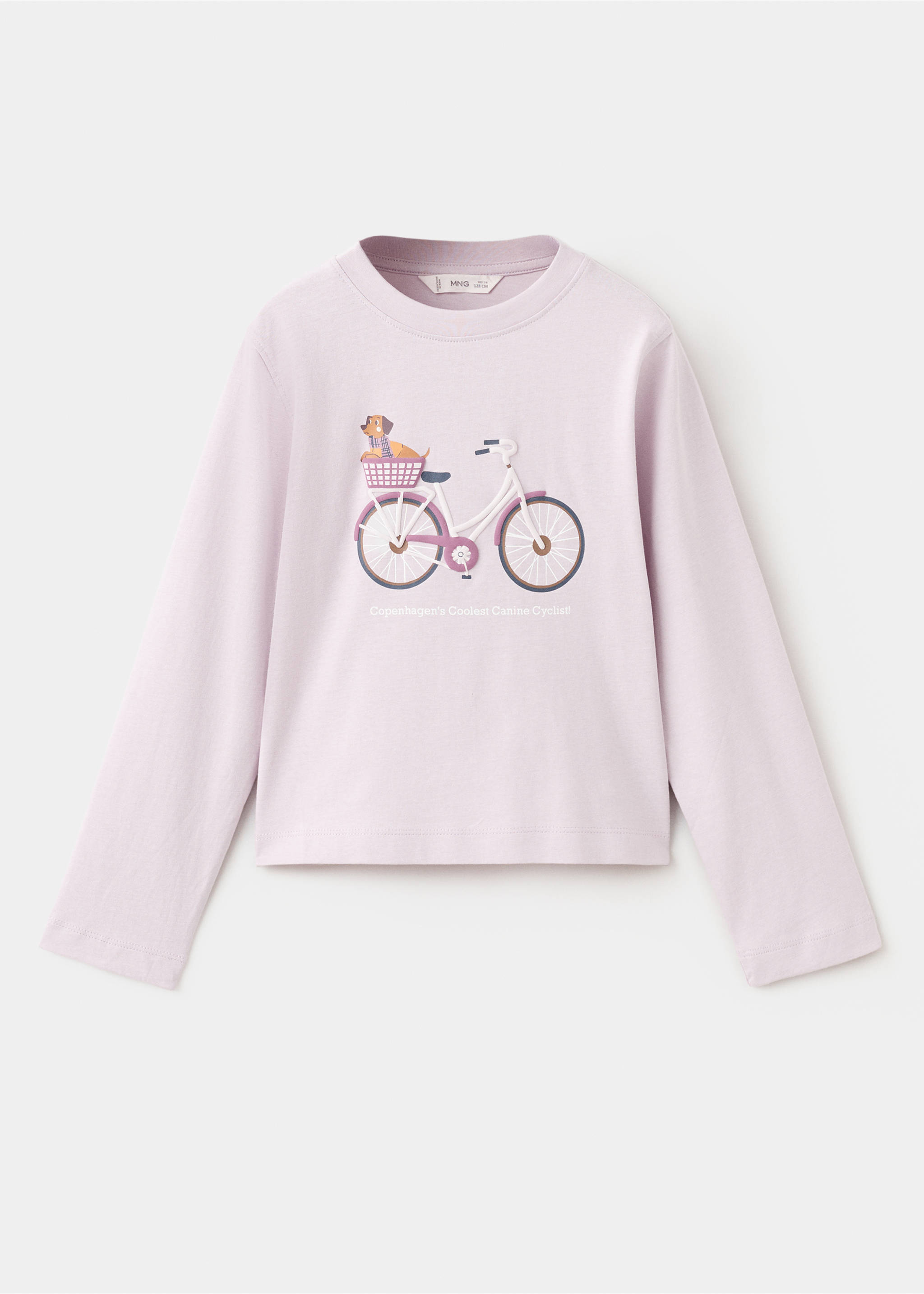 Printed cotton-blend T-shirt - Article without model, Light/Pastel Purple. Ref: 17037890-00.