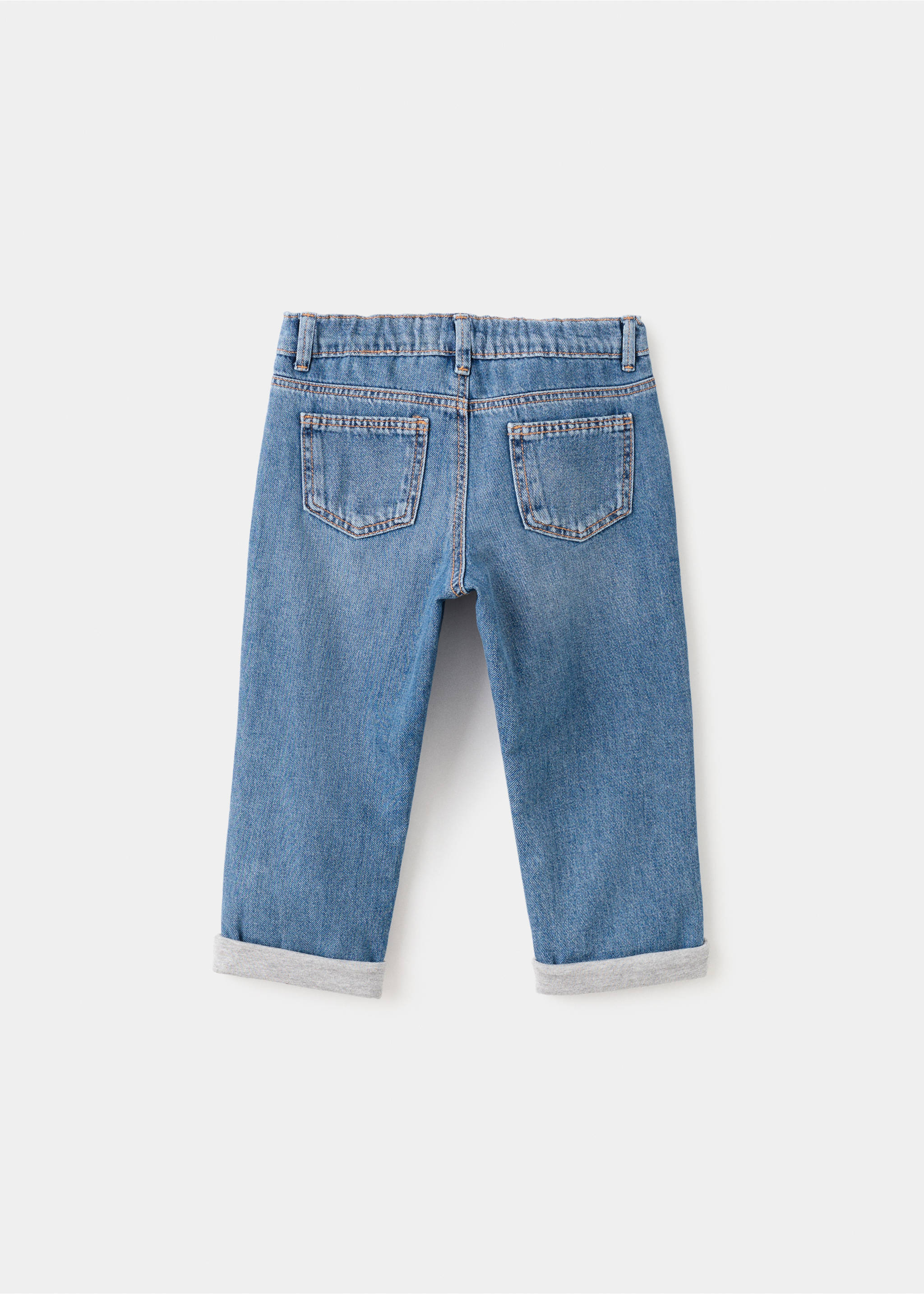 Straight jeans with turn-up - Reverse of the article, Medium Blue. Ref: 17037892-00.
