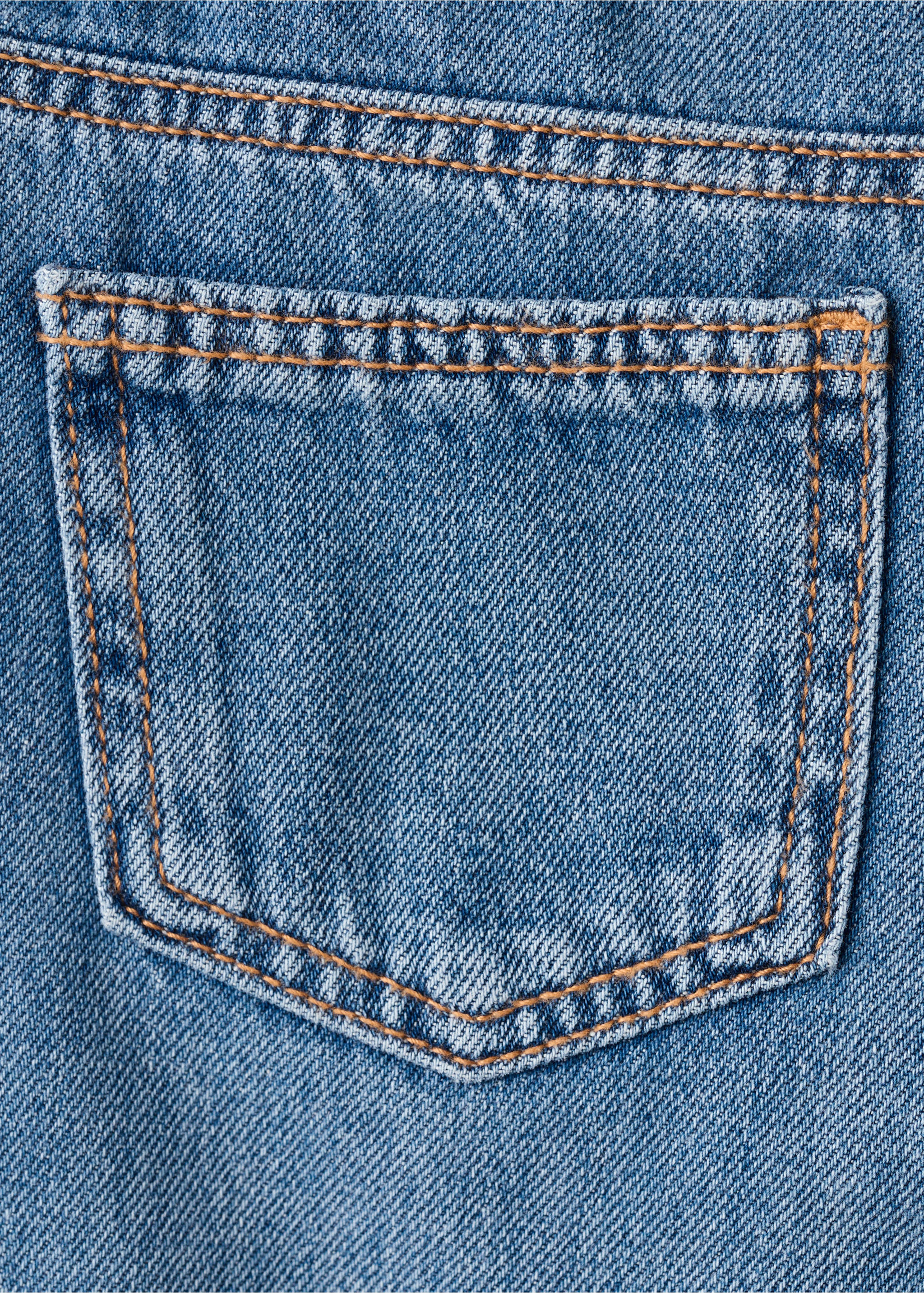 Straight jeans with turn-up - Details of the article 0, Medium Blue. Ref: 17037892-00.