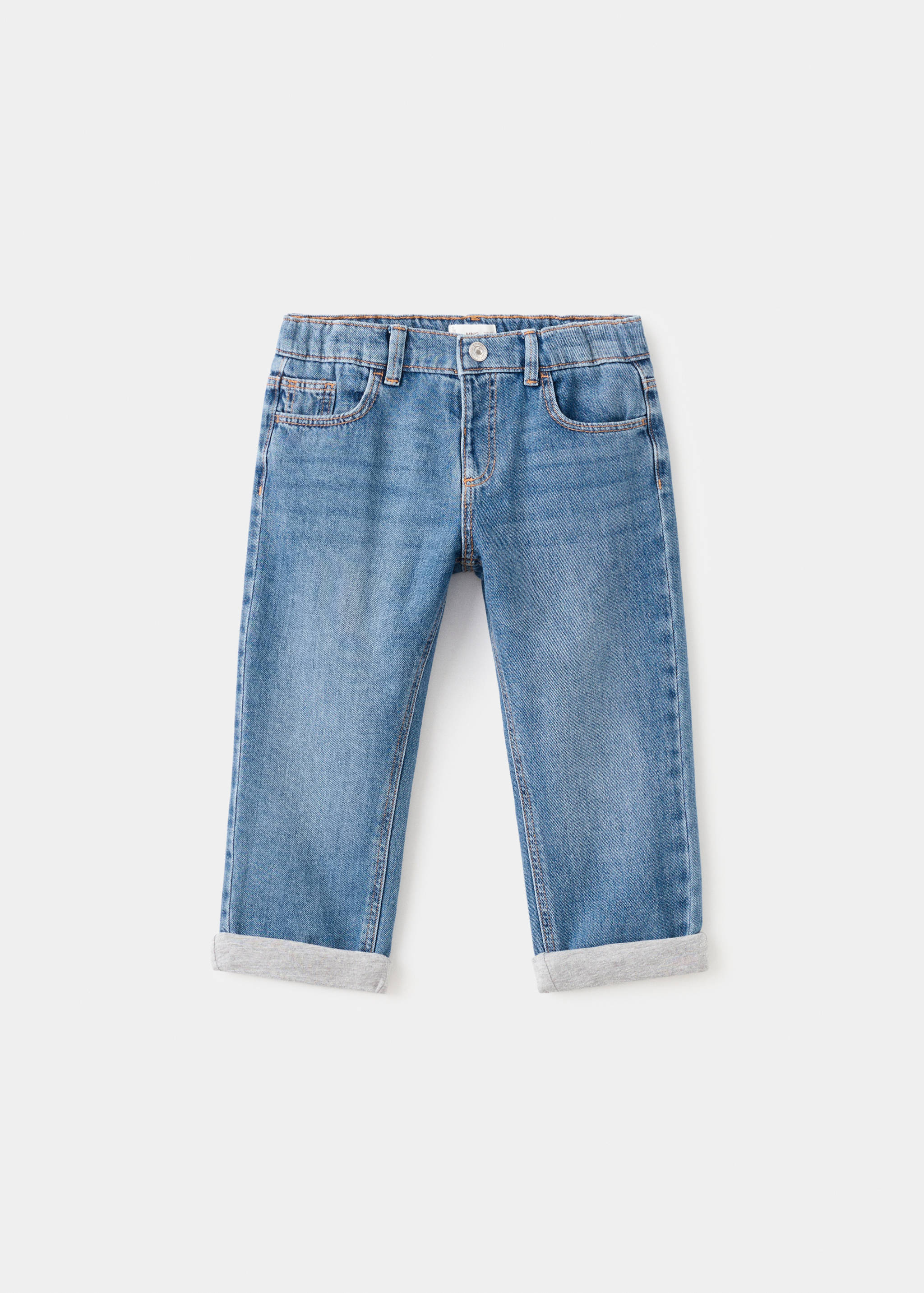 Straight jeans with turn-up - Article without model