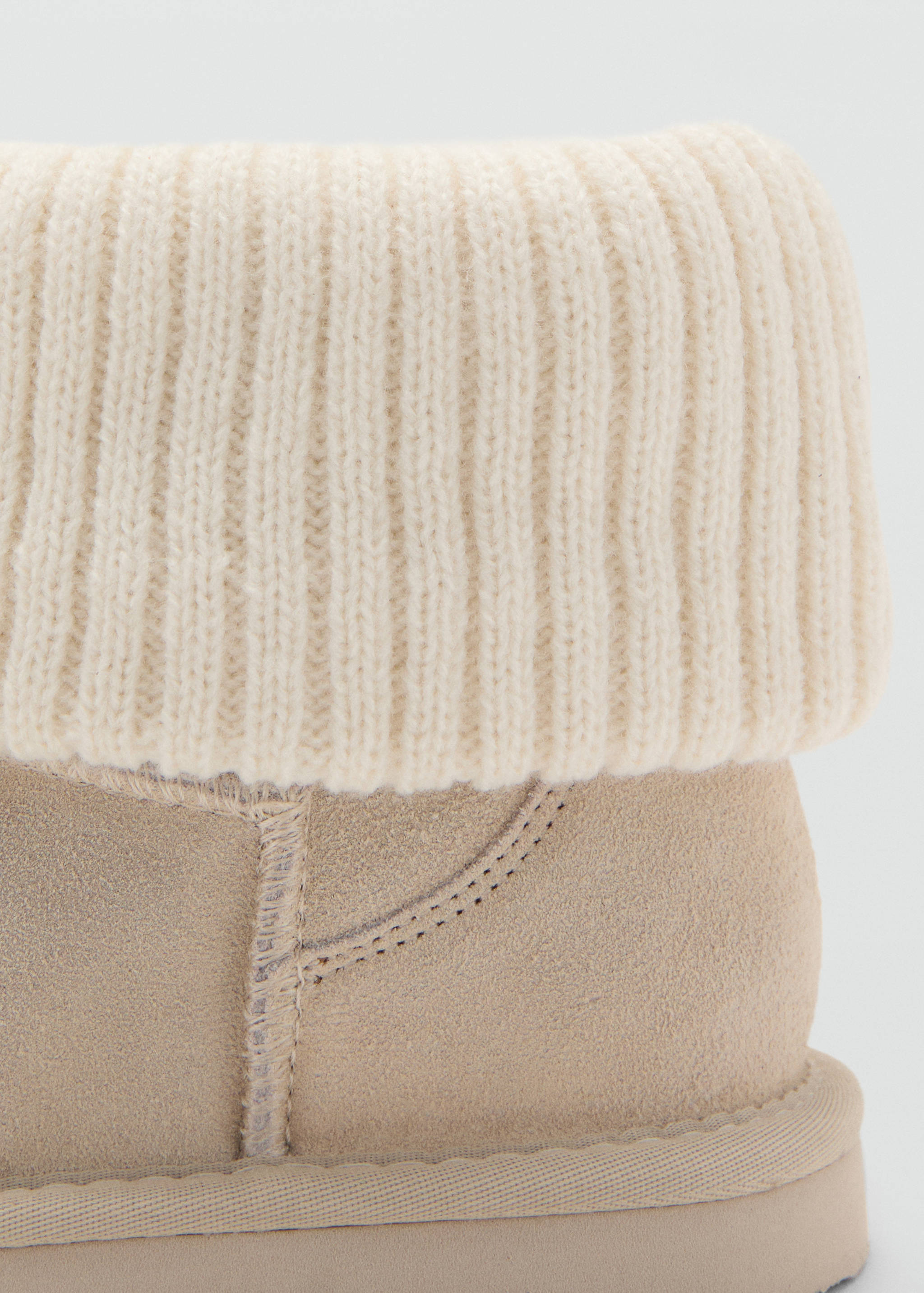 Leather ankle boots with knitted detail - Details of the article 1
