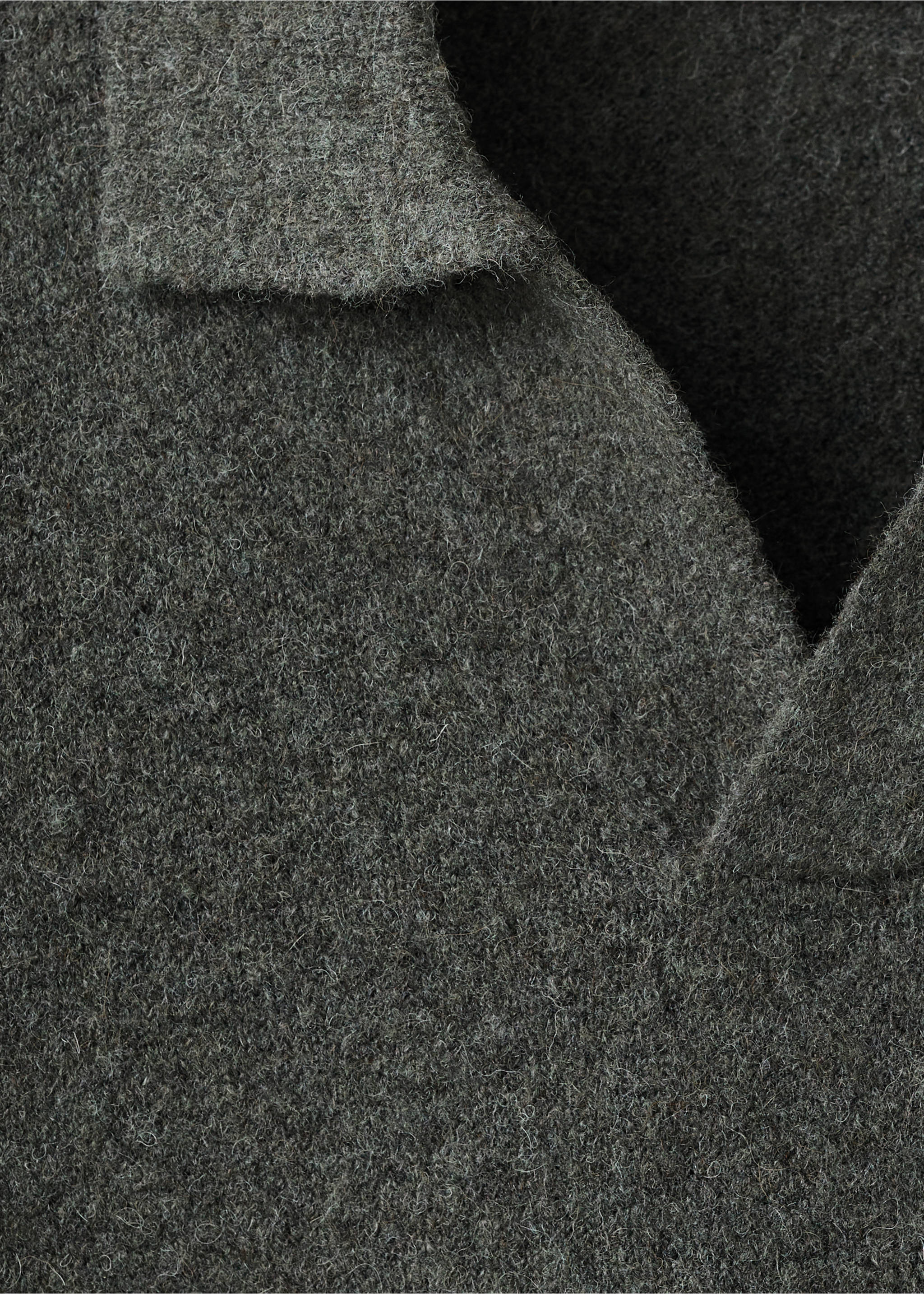 Pull-over polo maille laine mélangée - Détail de l'article 8, Vert foncé. Ref: 17037897-00.