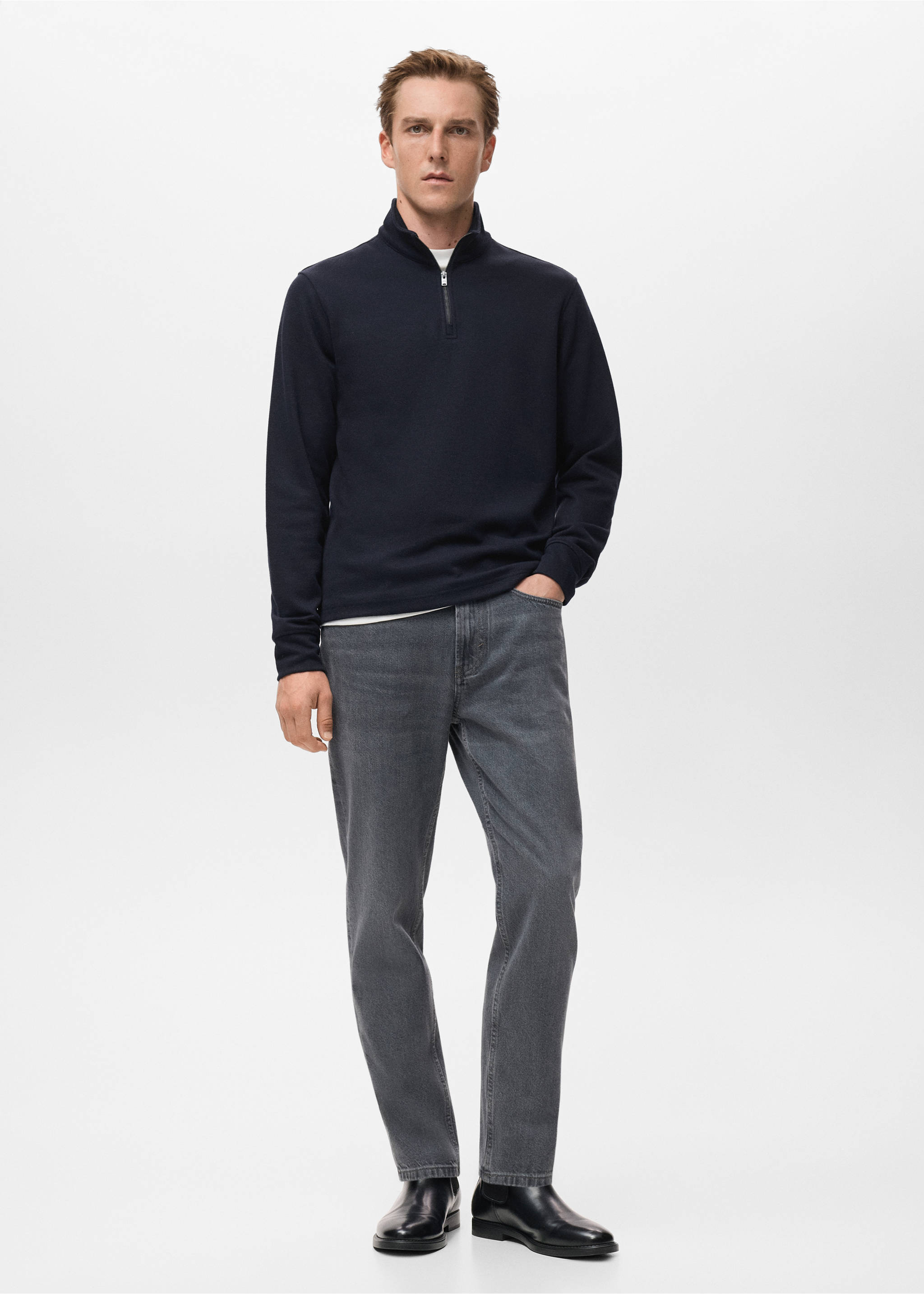 Regular-fit zip-up hoodie - General plane, Navy. Ref: 17037898-00.