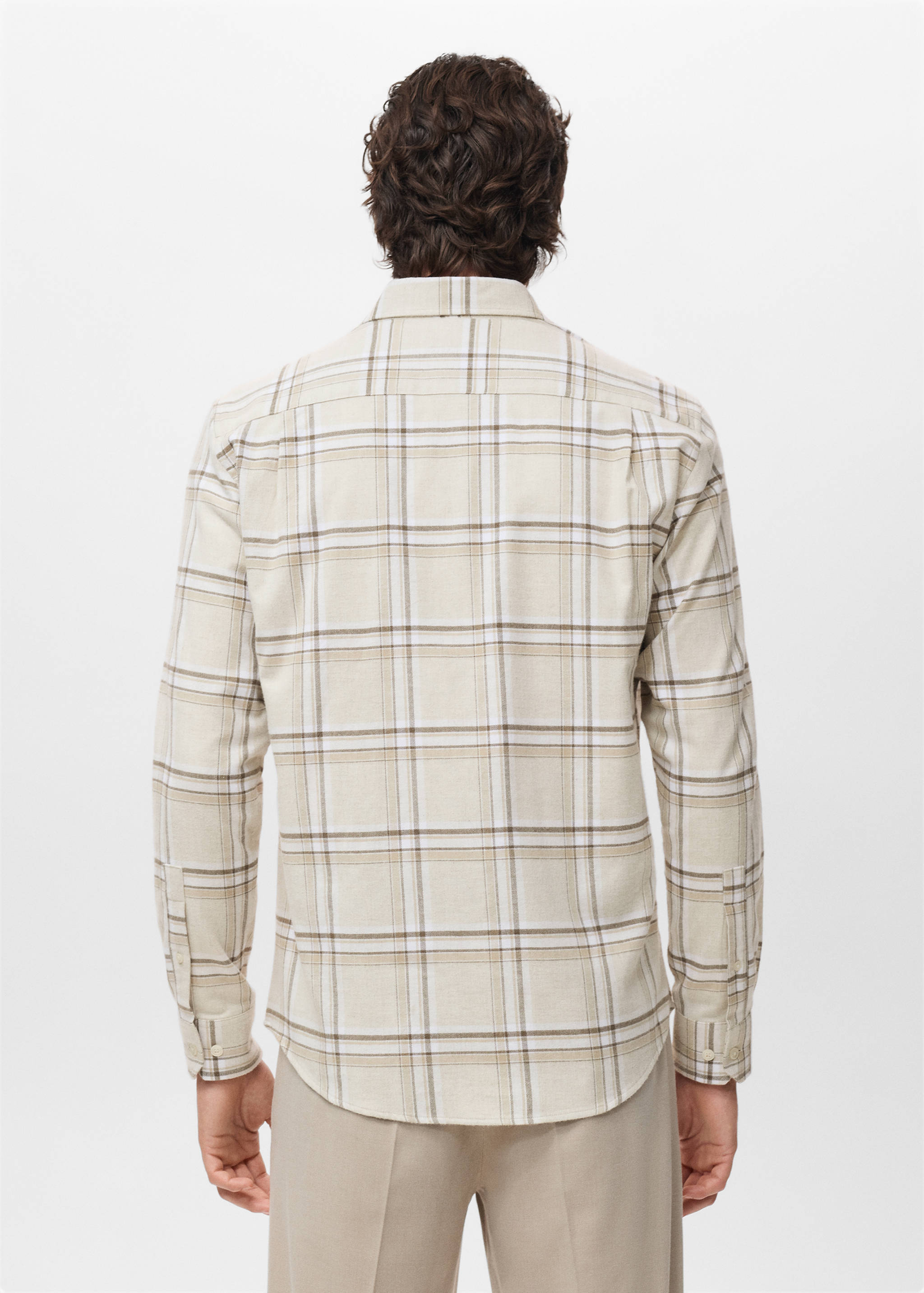 100% cotton flannel checkered shirt - Reverse of the article