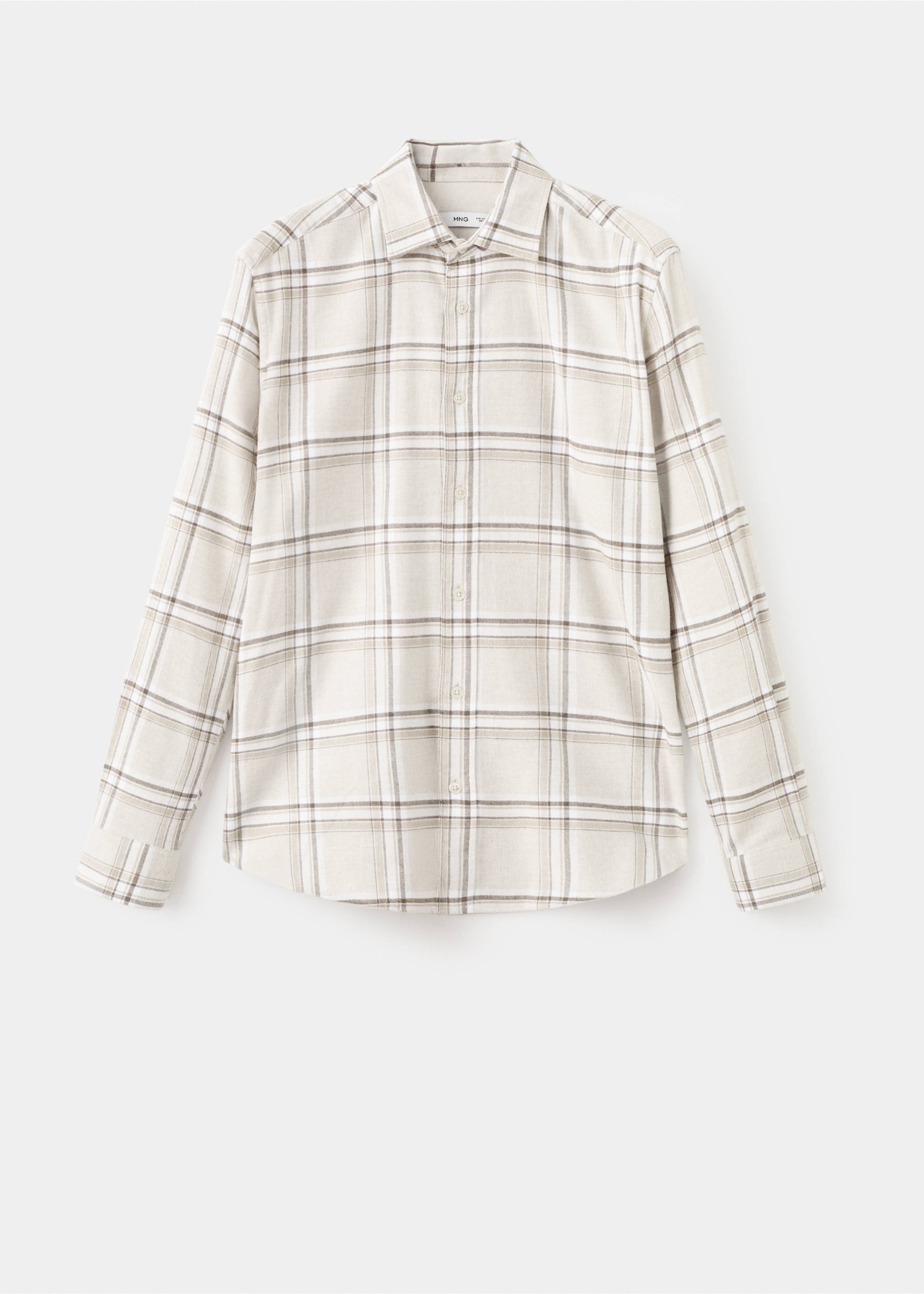 100% cotton flannel checkered shirt - Article without model, Ecru. Ref: 17037900-00.