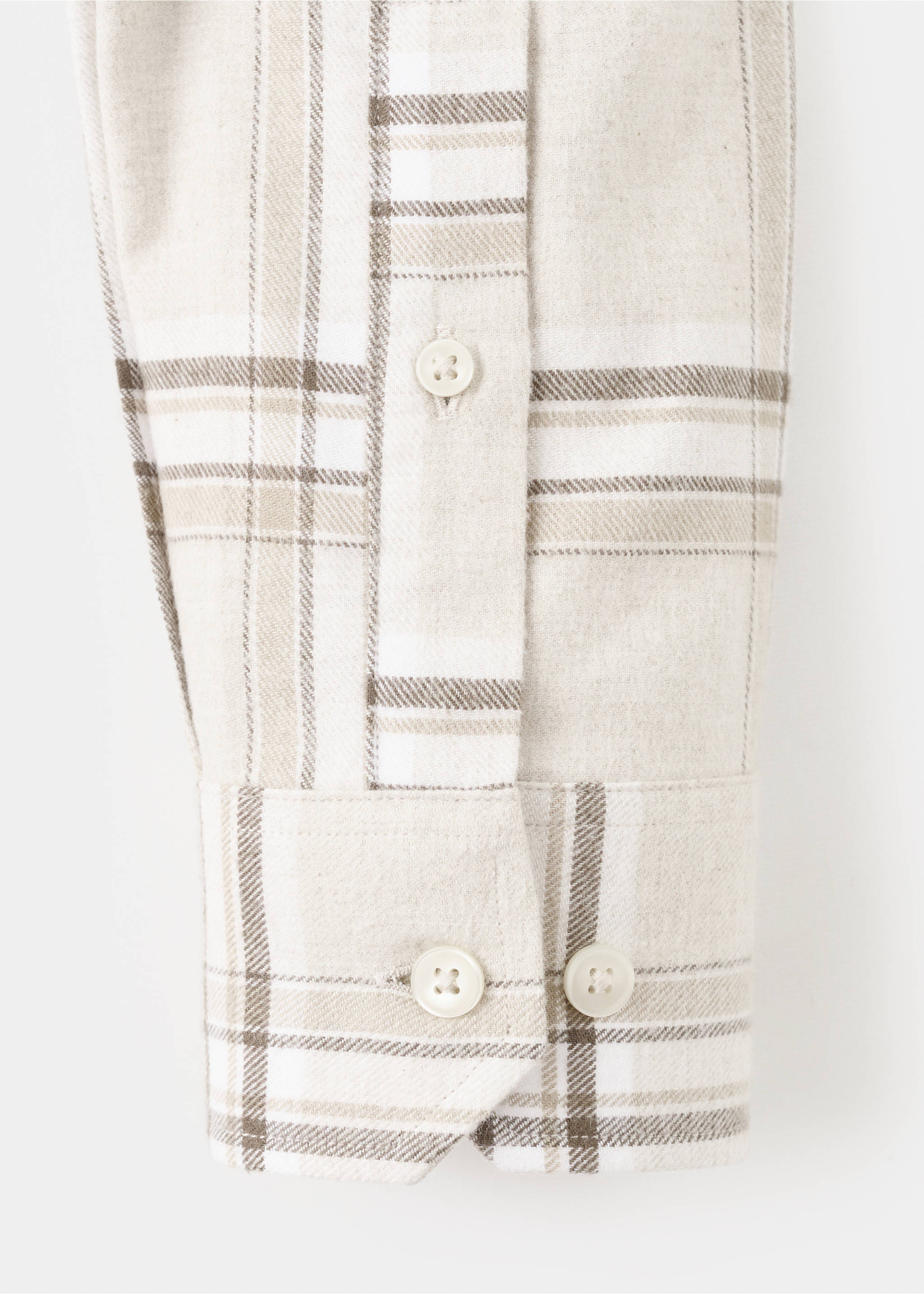 100% cotton flannel checkered shirt - Details of the article 0, Ecru. Ref: 17037900-00.