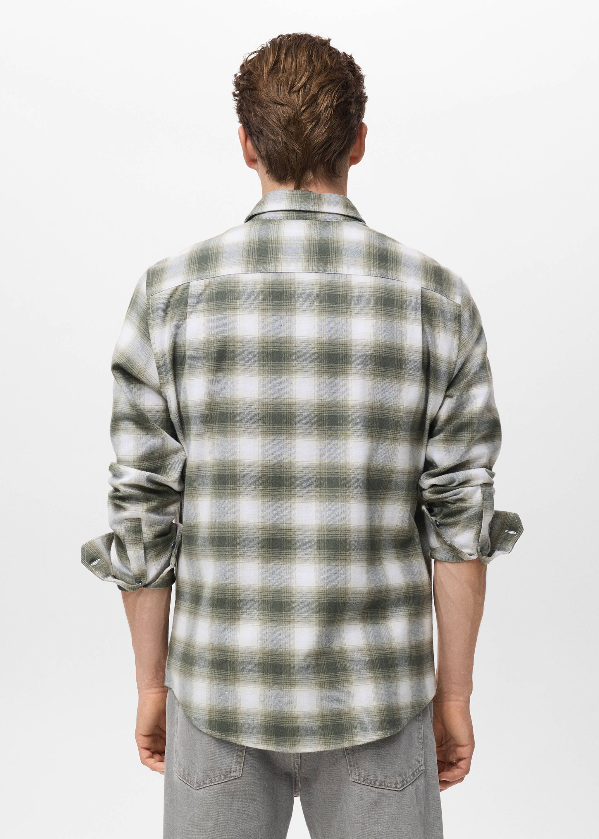 100% cotton flannel checkered shirt - Reverse of the article