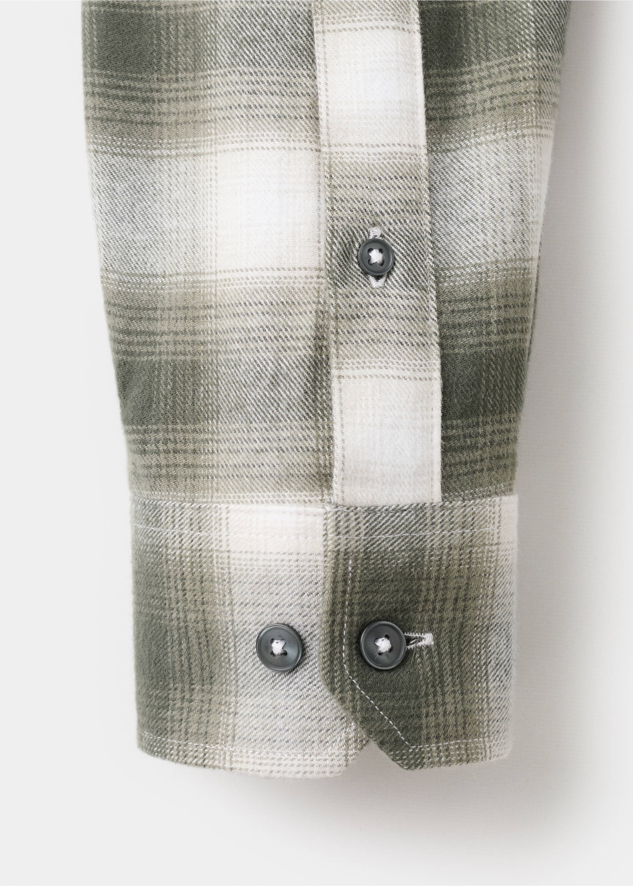 100% cotton flannel checkered shirt - Details of the article 0, Dark Green. Ref: 17037900-00.