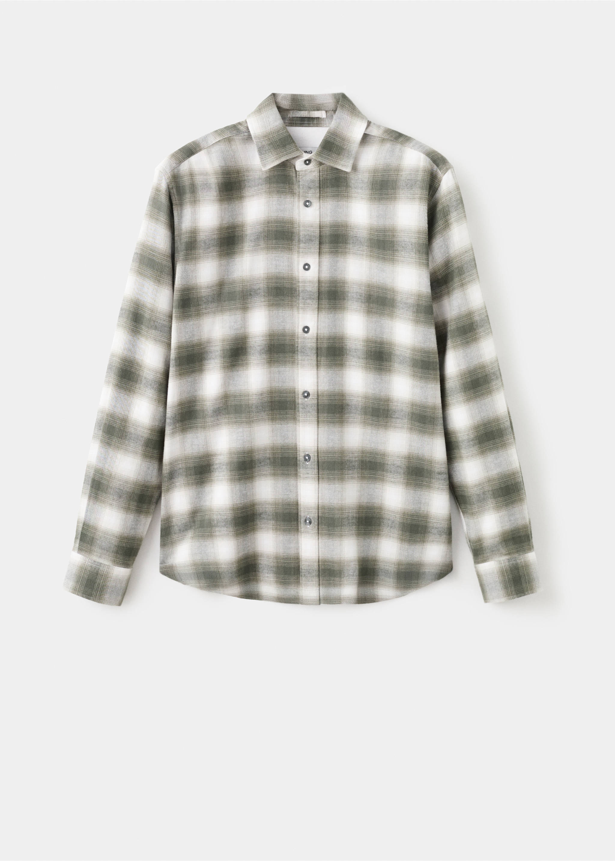 100% cotton flannel checkered shirt - Article without model, Dark Green. Ref: 17037900-00.