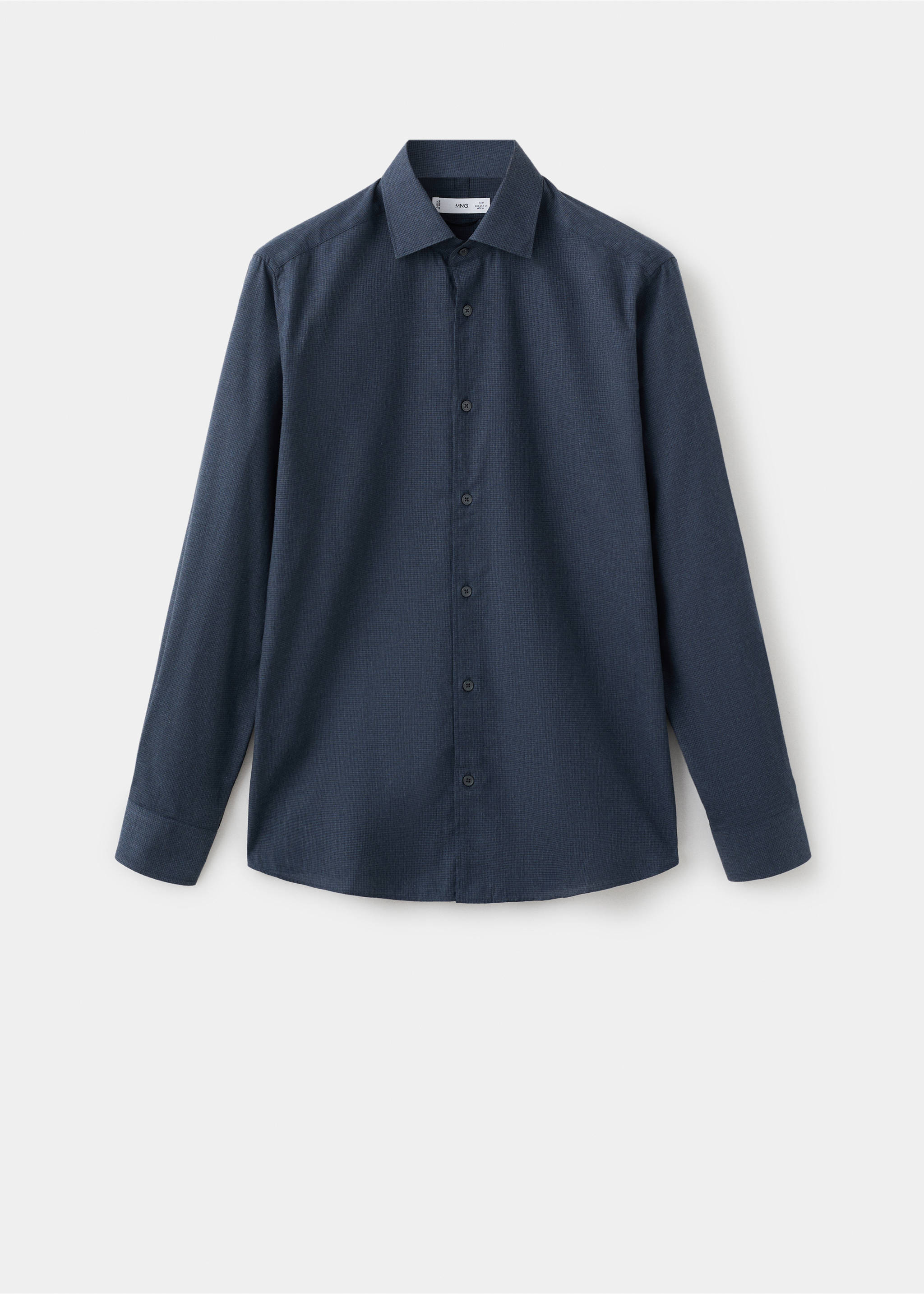100% cotton flannel regular-fit shirt - Article without model, Navy. Ref: 17037908-00.