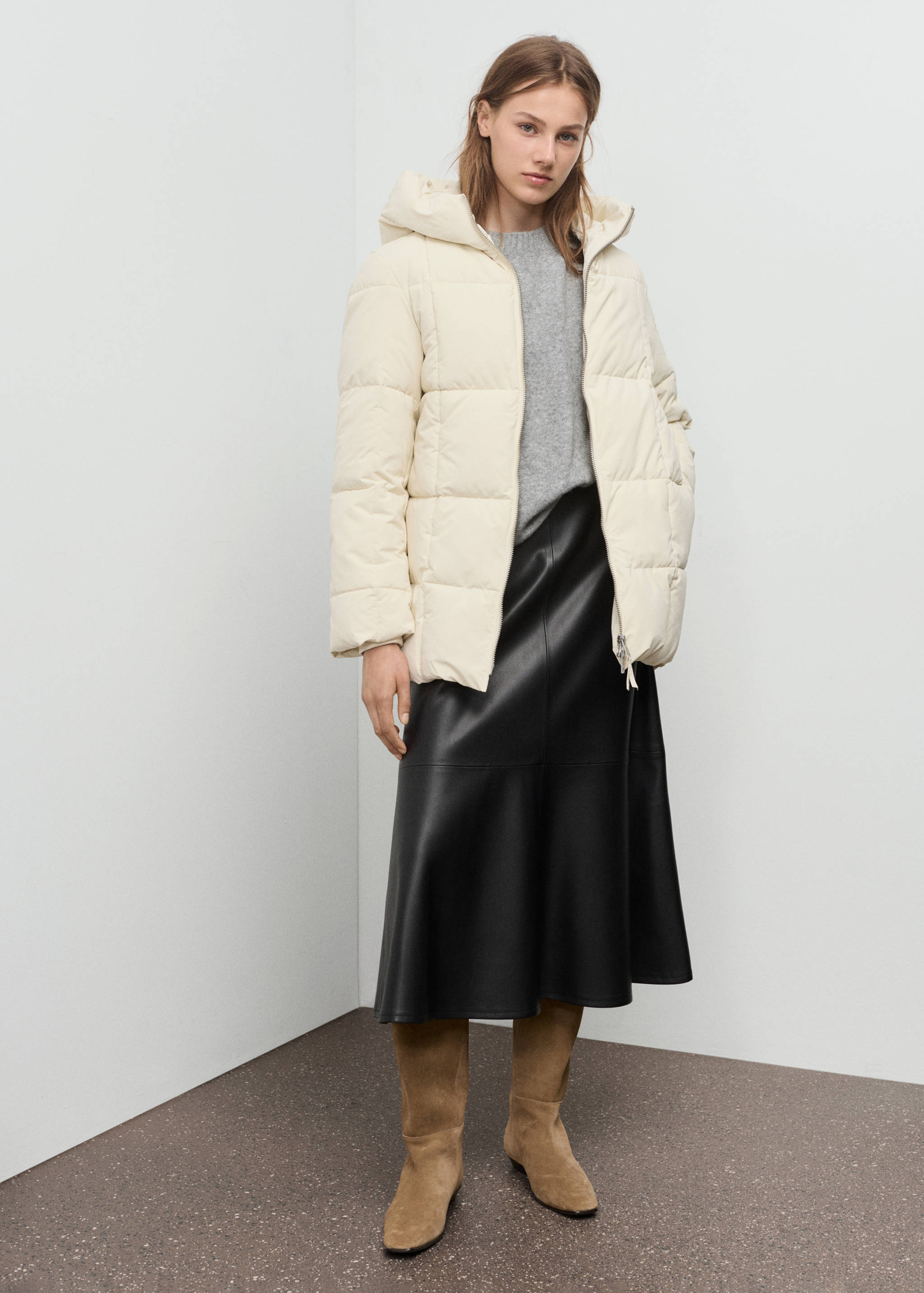 Hood puffer coat - General plane