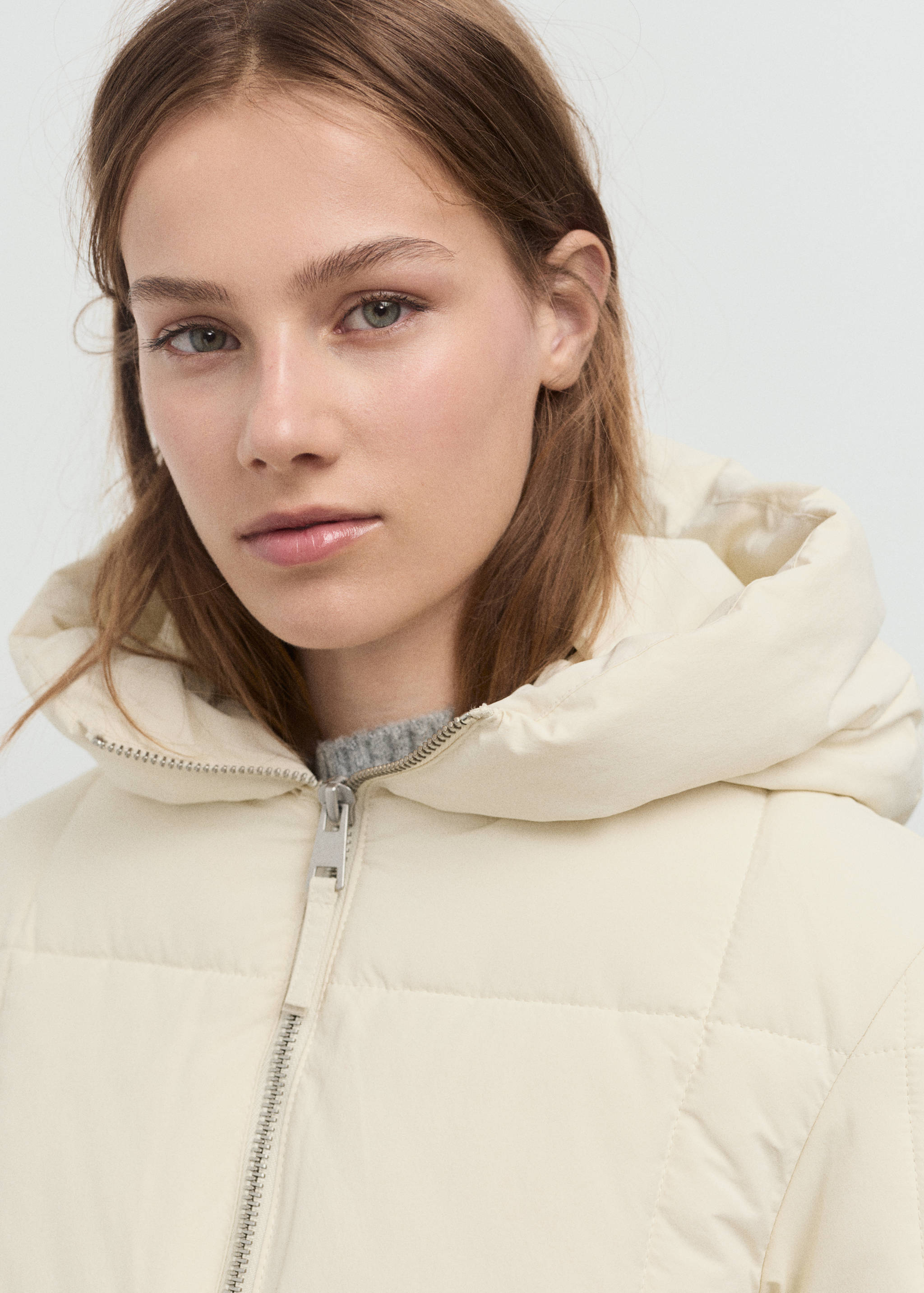 Hood puffer coat - Details of the article 1