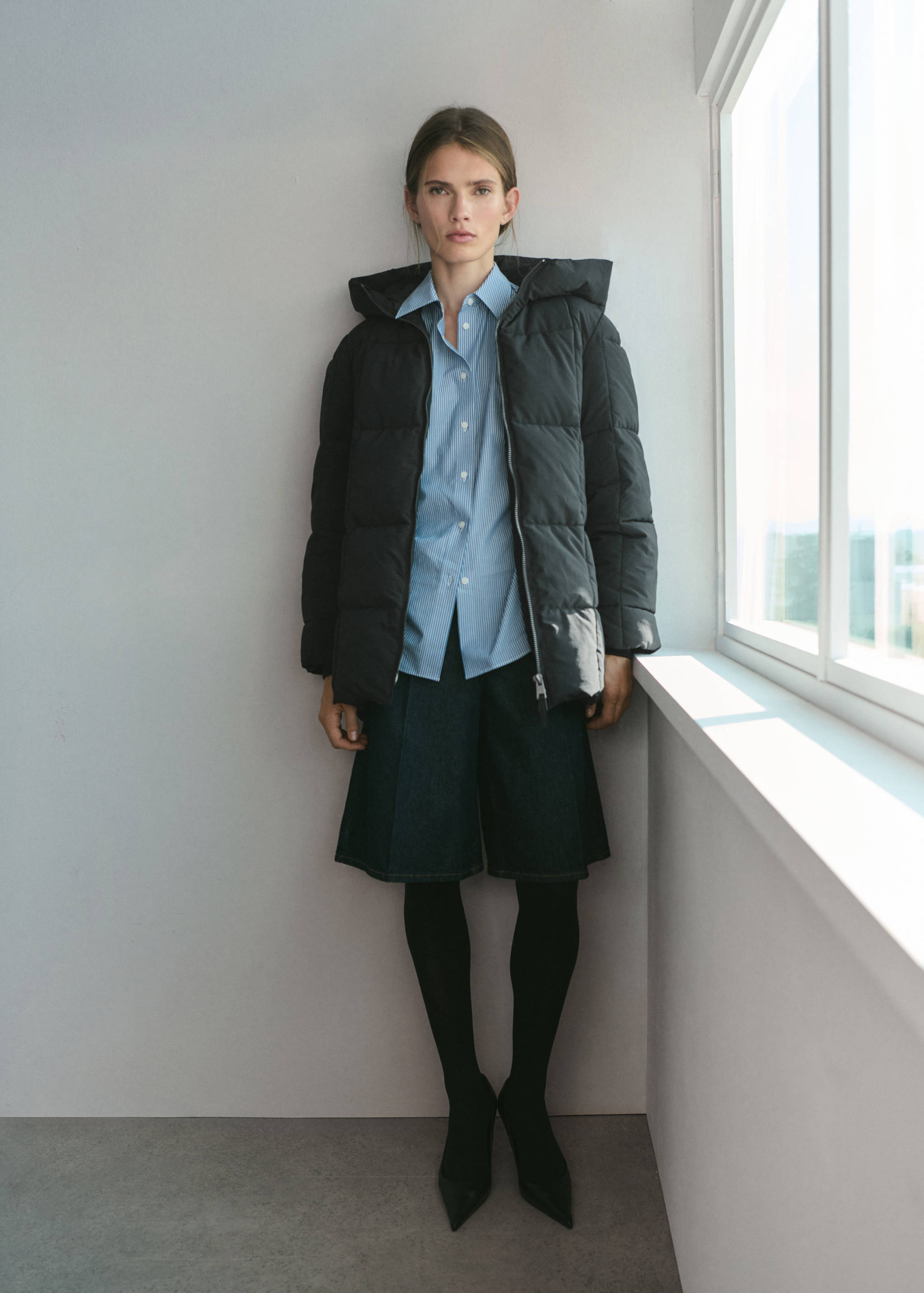 Hood puffer coat - General plane