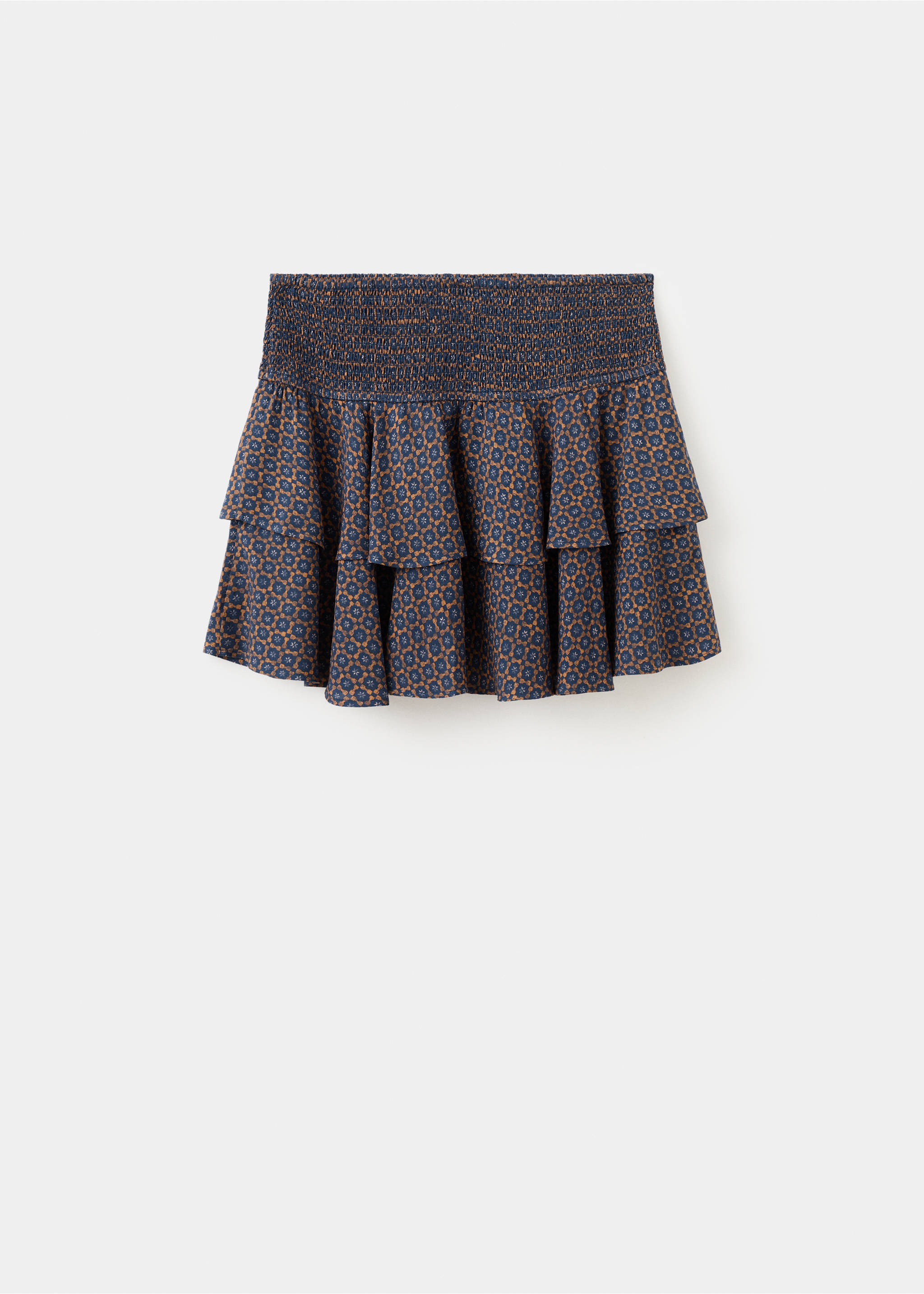 Printed ruffle skirt - Reverse of the article, Navy. Ref: 17038268-00.