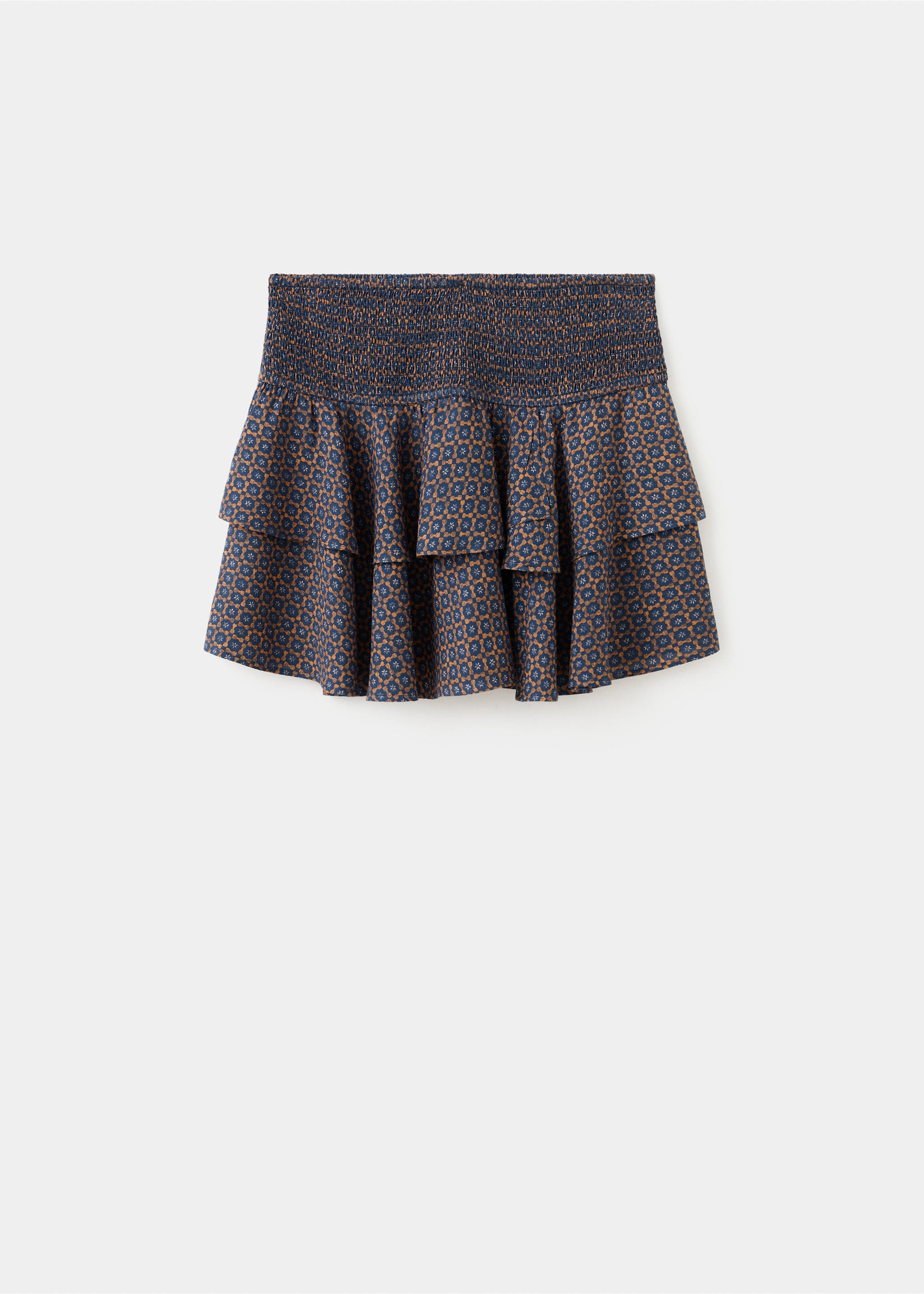 Printed ruffle skirt - Article without model, Navy. Ref: 17038268-00.