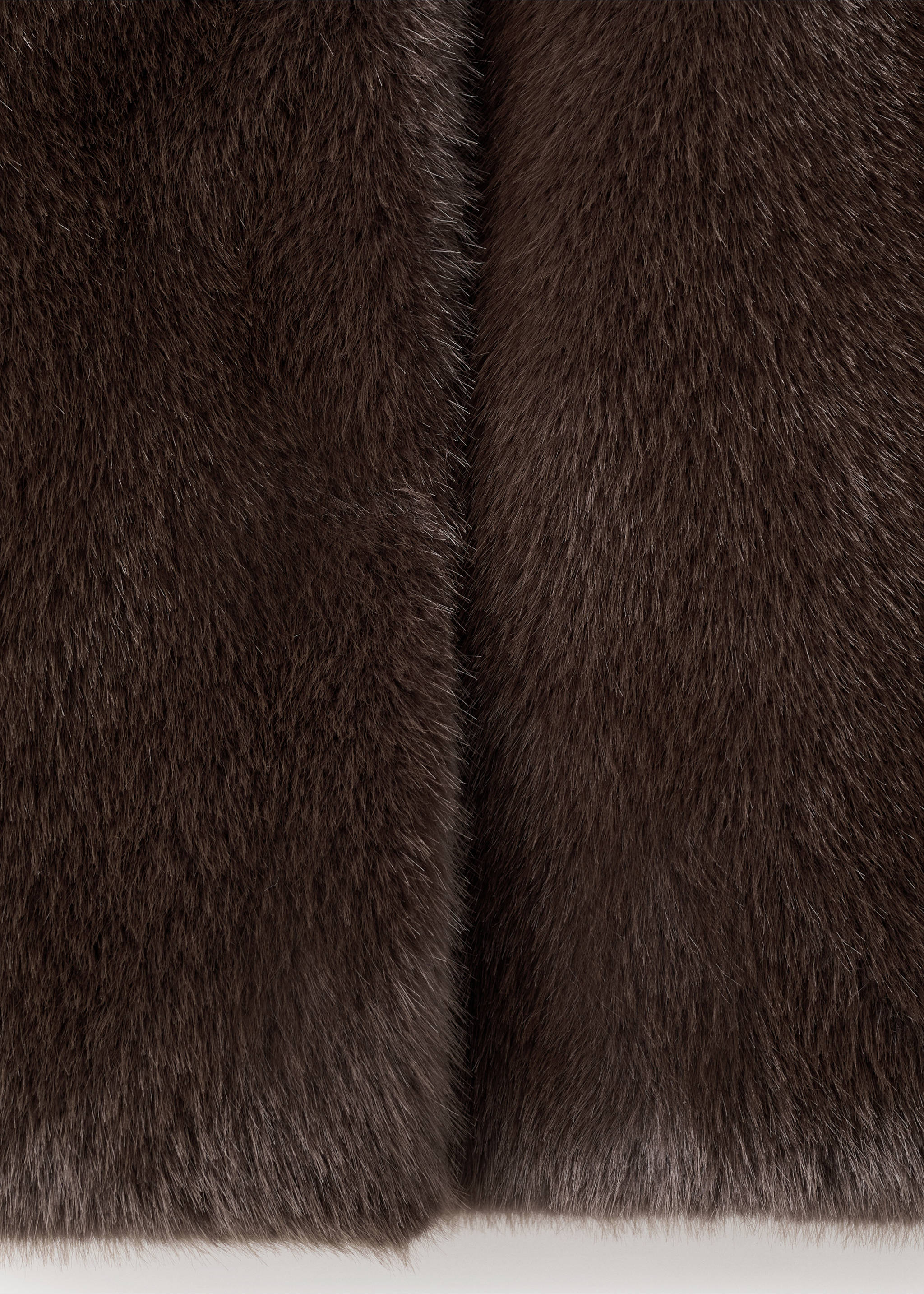 Faux-fur coat with lapels - Details of the article 0, Beige. Ref: 17038269-00.
