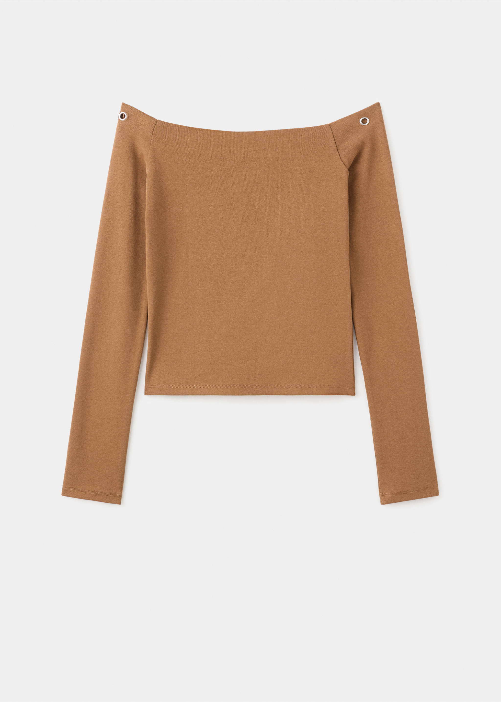 Strapless studded t-shirt - Article without model, Medium Brown. Ref: 17038271-00.