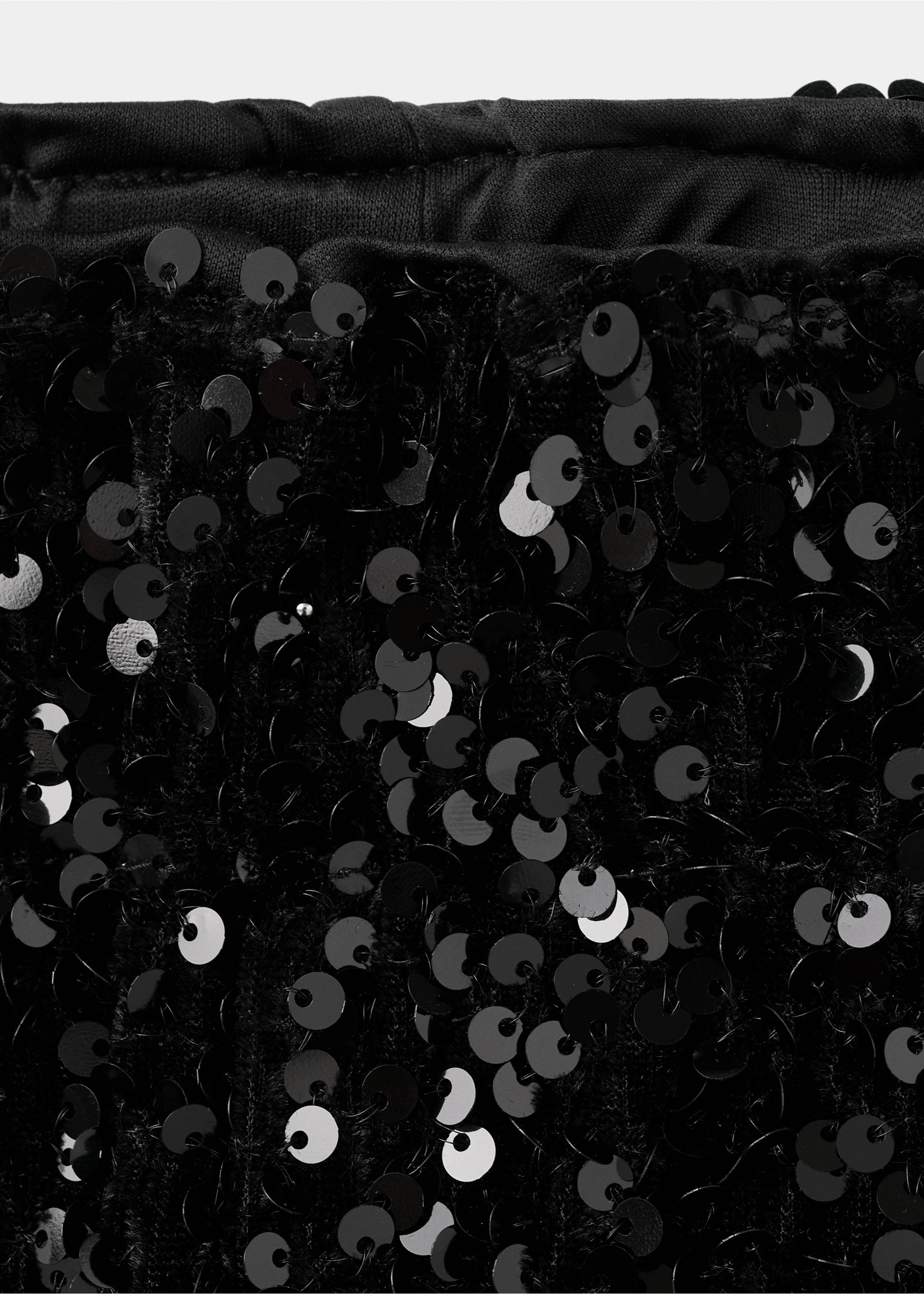 Sequin flared trousers - Details of the article 8, Black. Ref: 17038274-00.