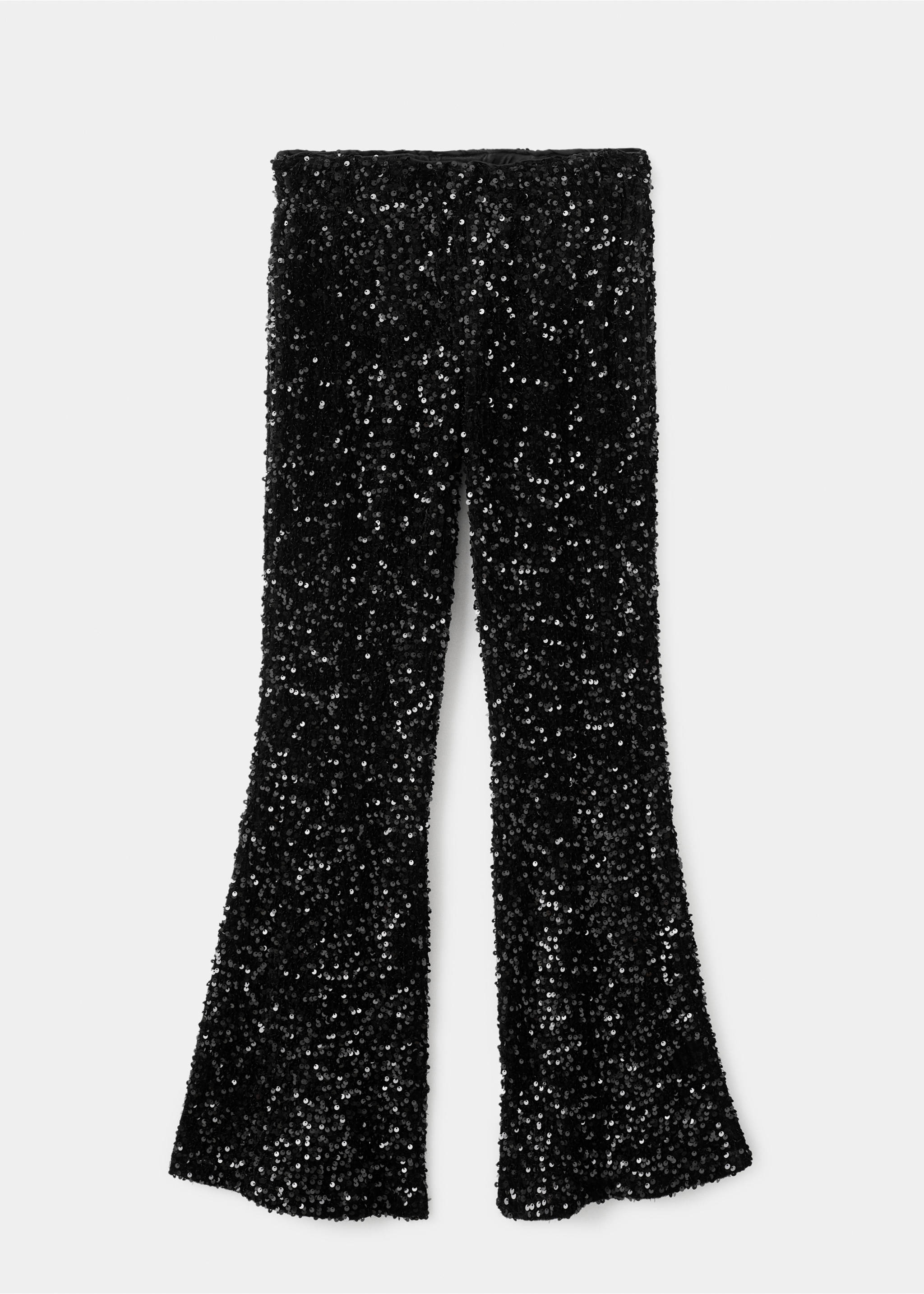 Sequin flared trousers - Article without model, Black. Ref: 17038274-00.