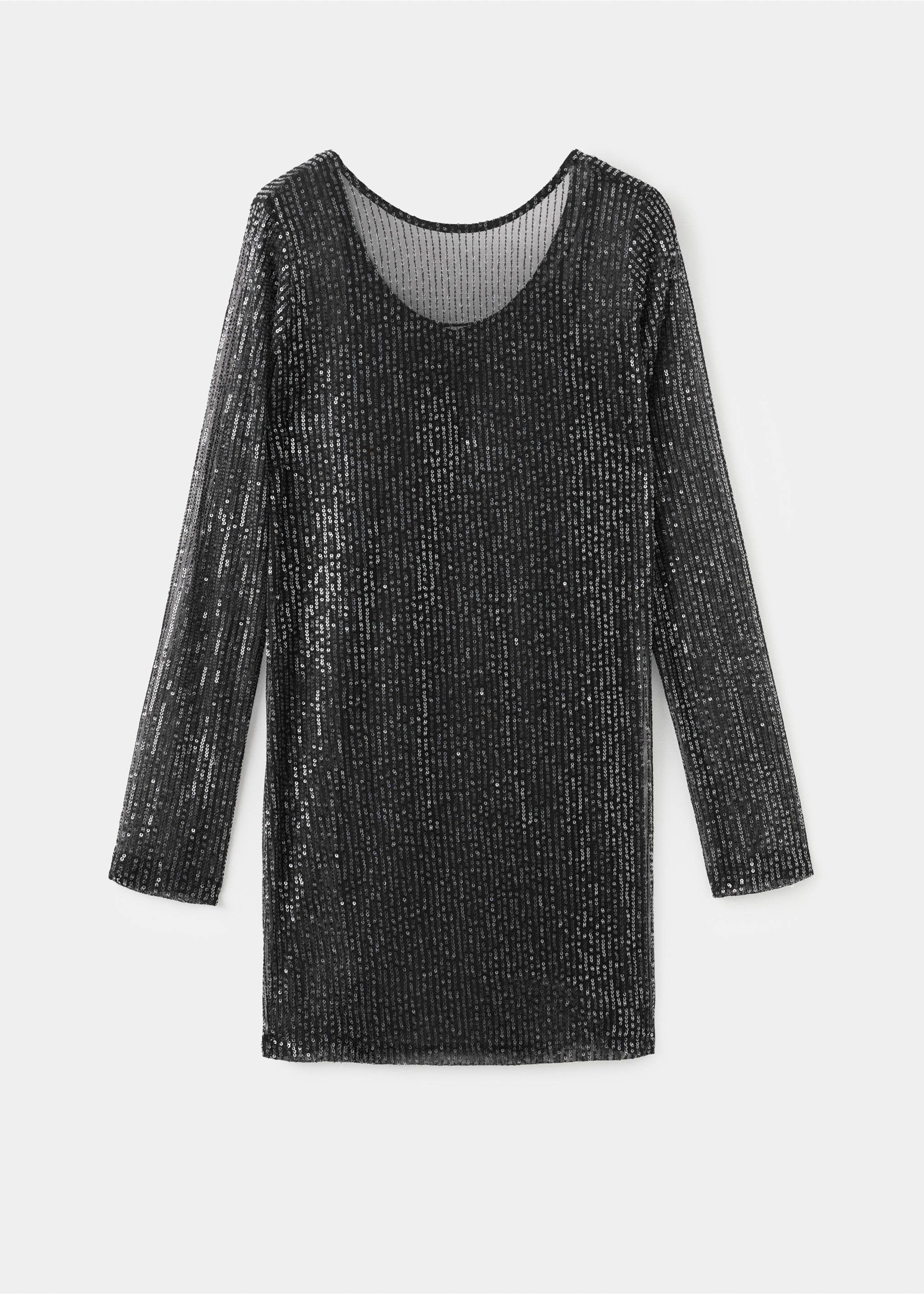 Short dress with sequins - Article without model, Black. Ref: 17038280-00.