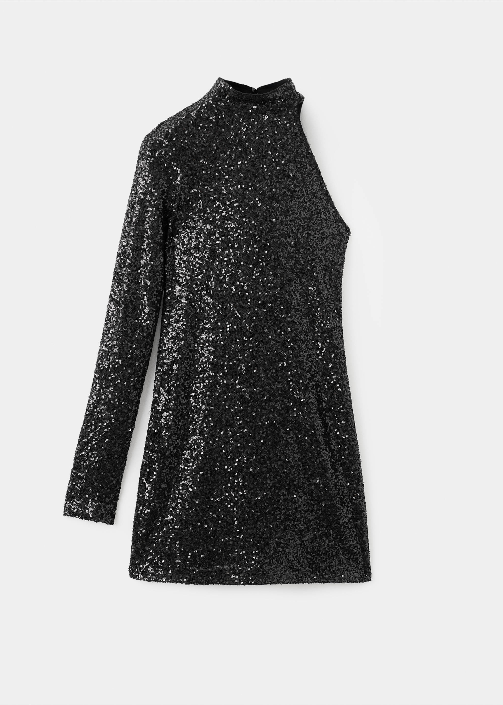 Asymmetric sequin dress - Article without model, Black. Ref: 17038281-00.
