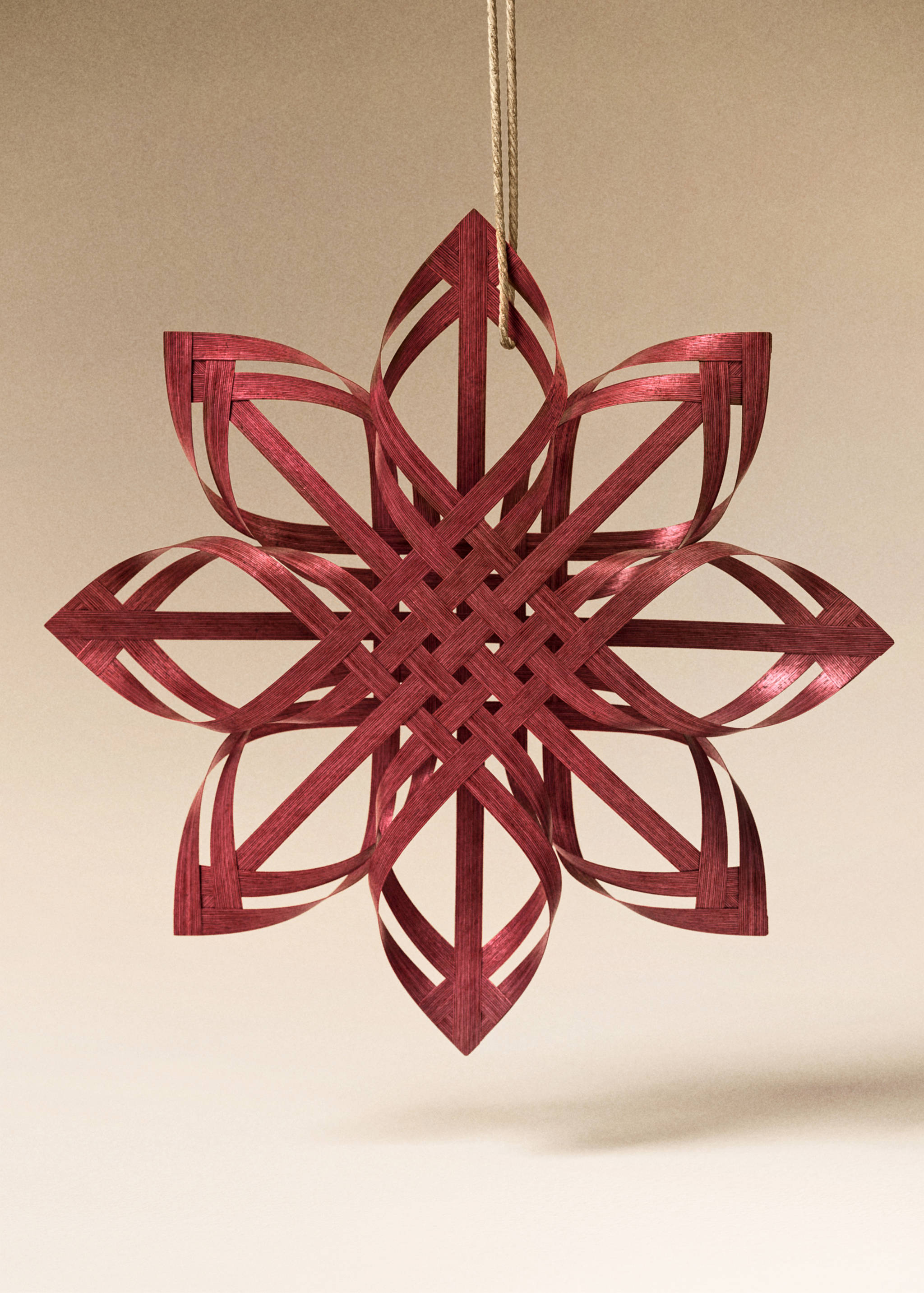 Baumschmuck im Sterndesign aus 100 % Bambus - Allgemeine Ansicht