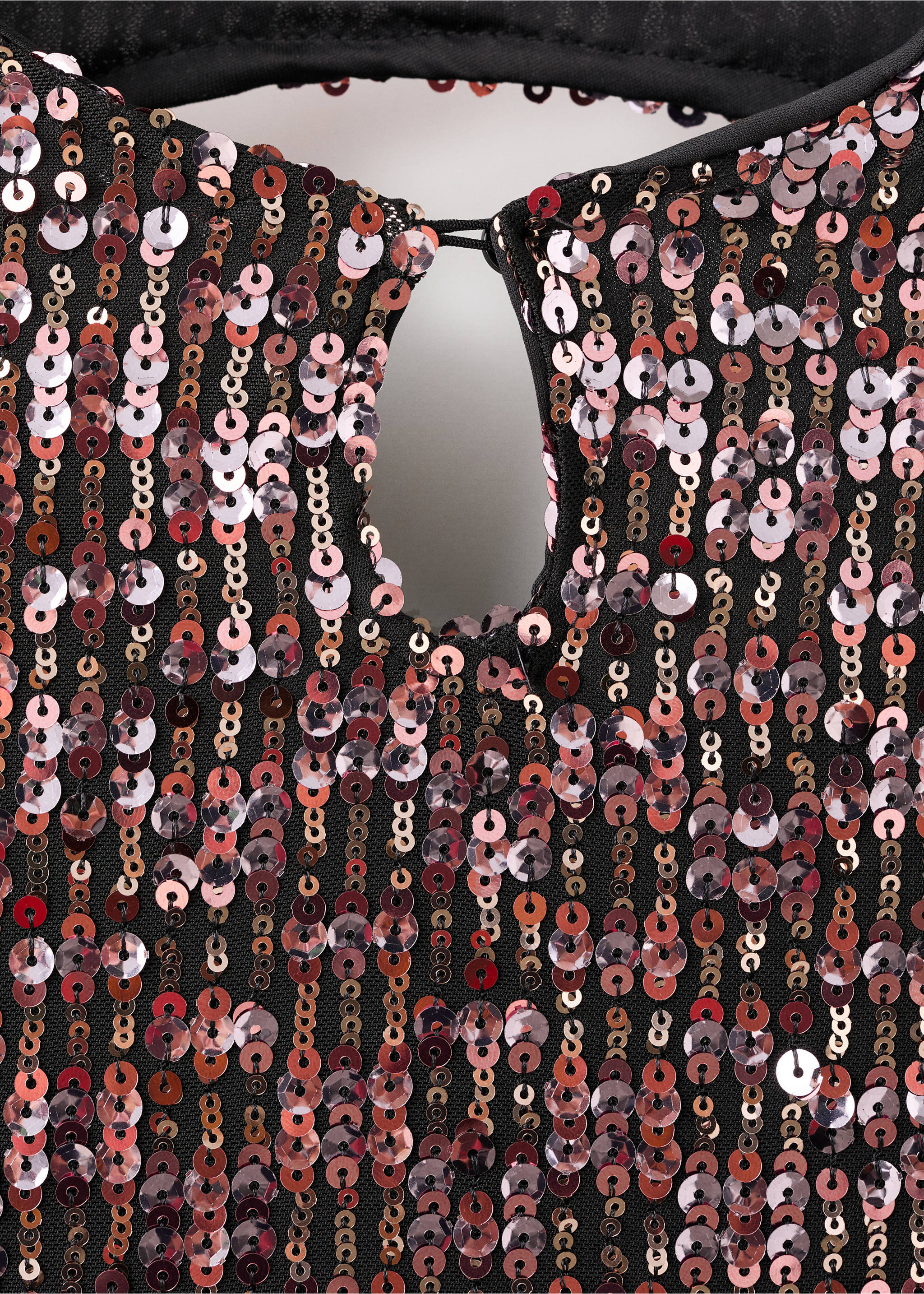 Short dress with sequins - Details of the article 8, Pink. Ref: 17038632-00.