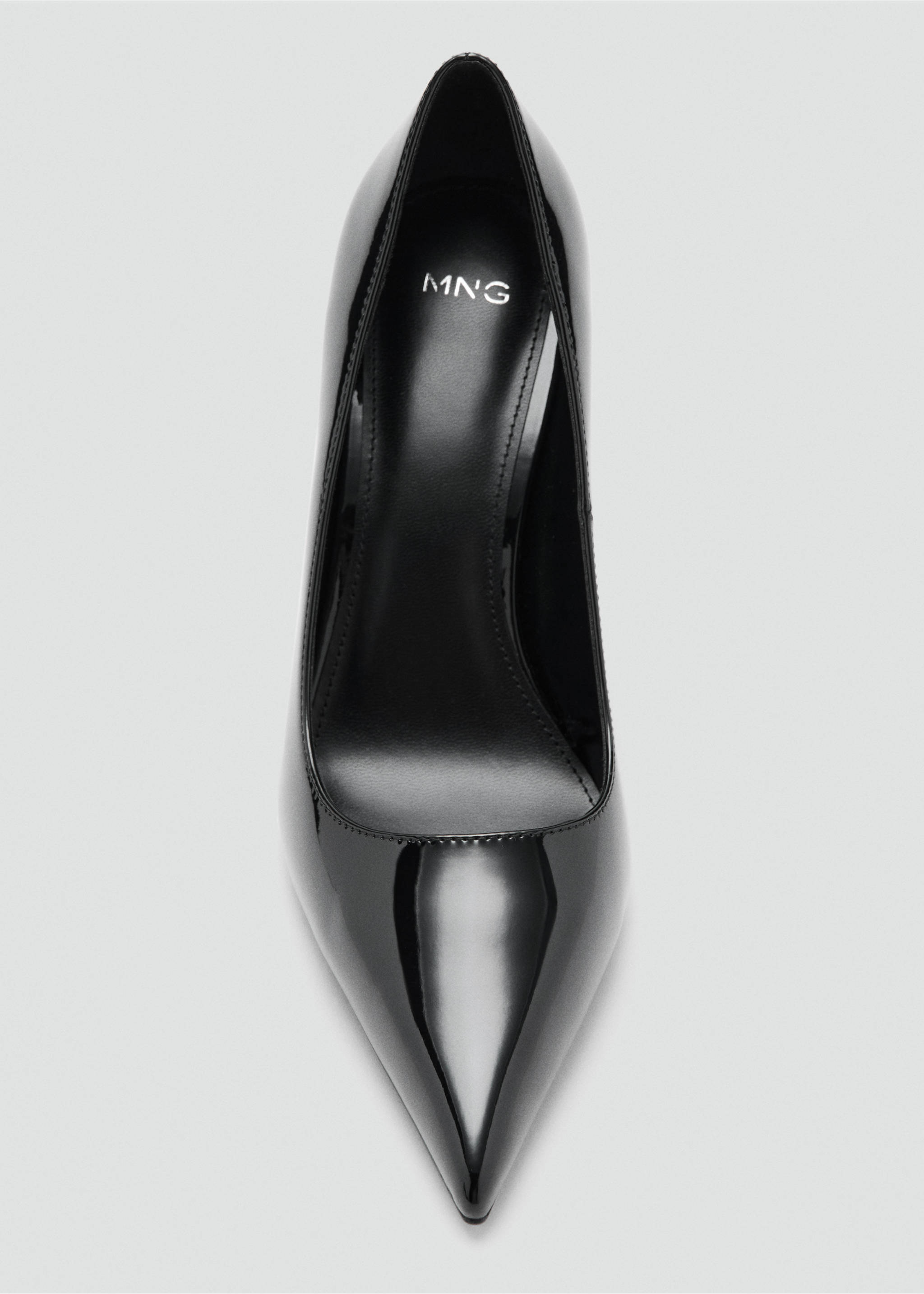 Patent leather heel shoes - Details of the article 3, Black. Ref: 17039099-00.