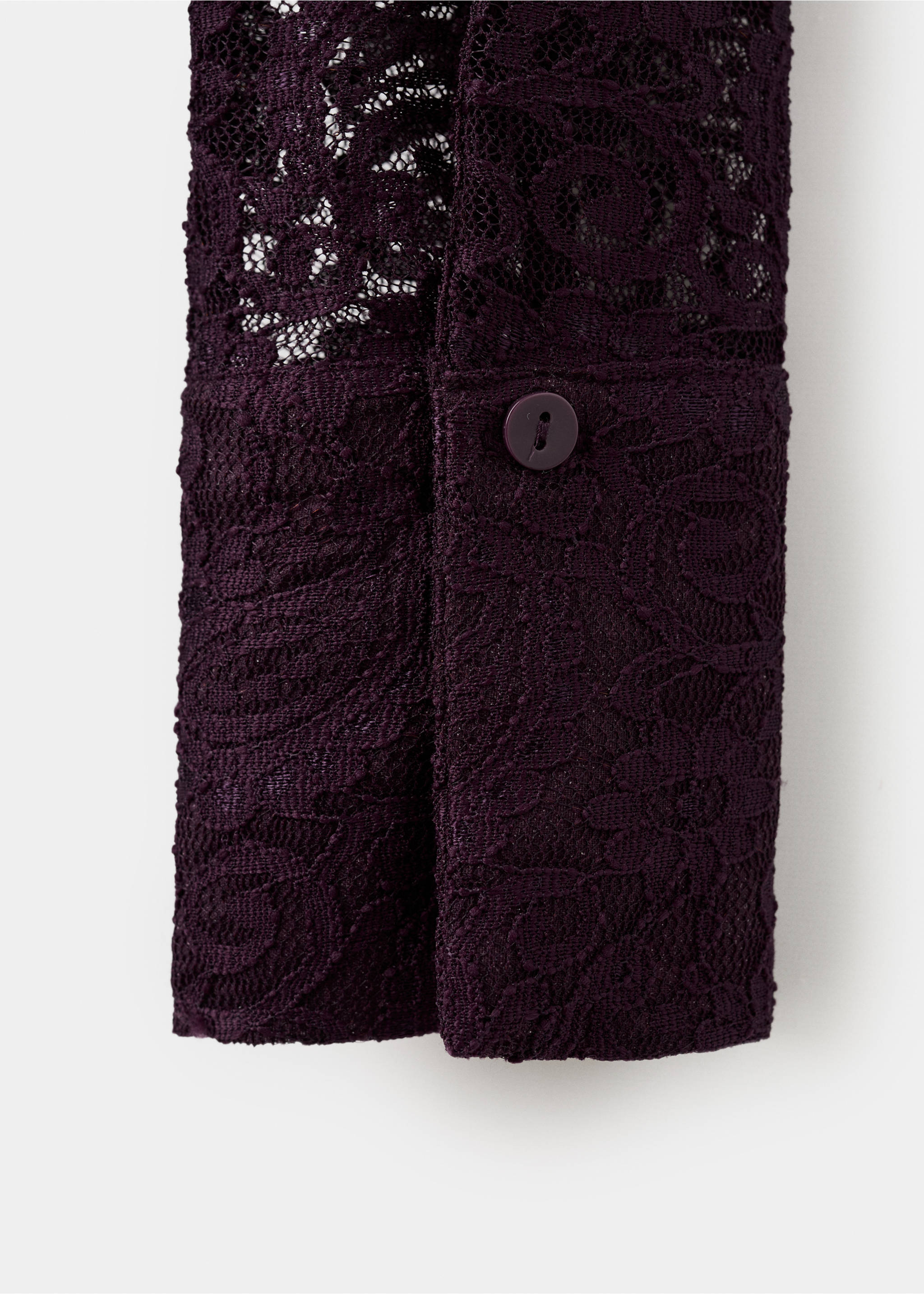 Lace shirt with scarf - Details of the article 0, Wine. Ref: 17039112-00.