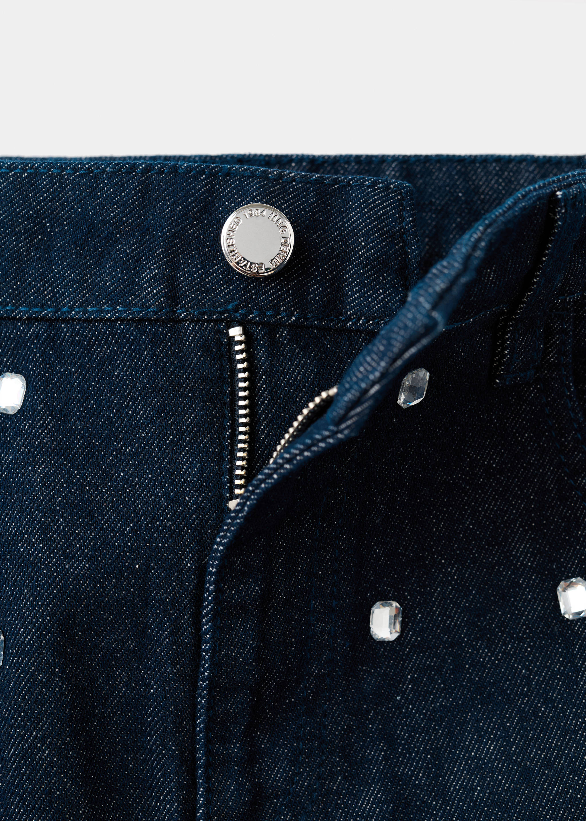 Wide-Leg-Jeans mit Kristallverzierungen - Detail des Artikels 0