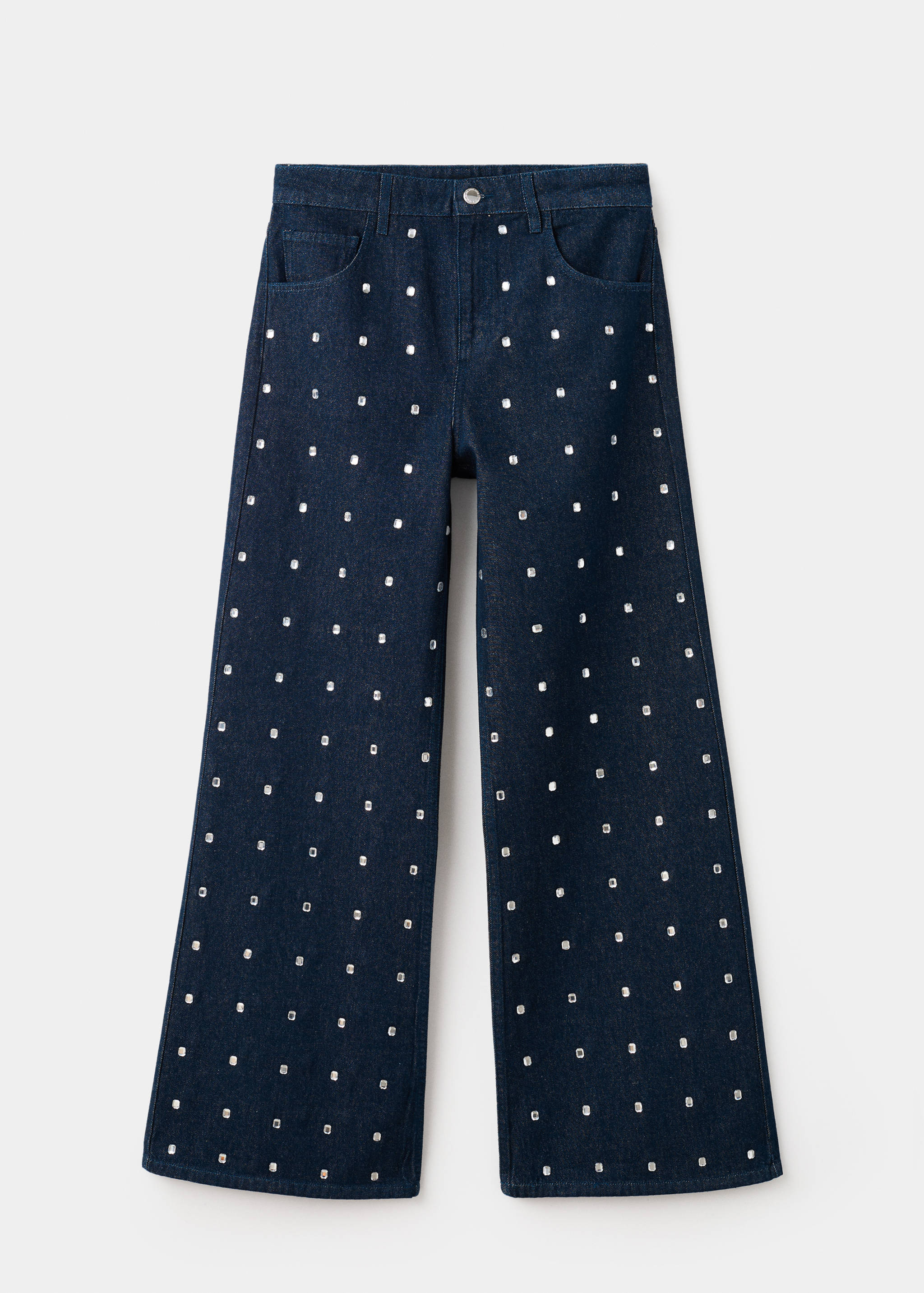 Wide-Leg-Jeans mit Kristallverzierungen - Artikel ohne Model