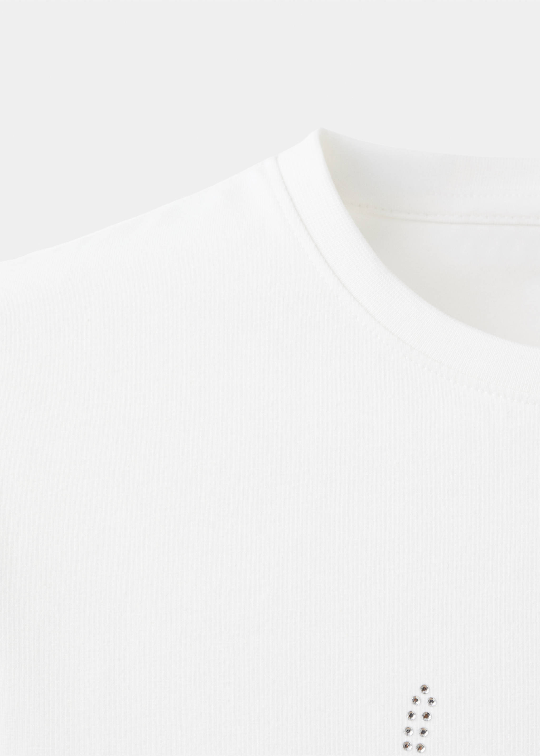 Rhinestone message t-shirt - Details of the article 8, White. Ref: 17039116-00.