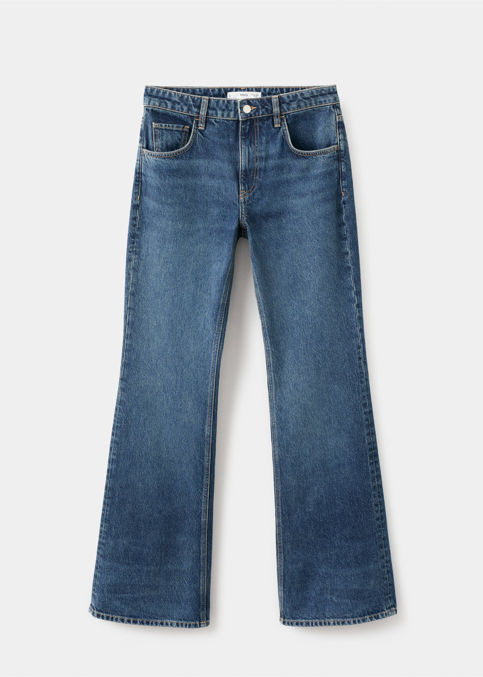 Flare-Jeans mit niedrigem Bund - Artikel ohne Model, Dunkelblau. Ref: 17039117-00.
