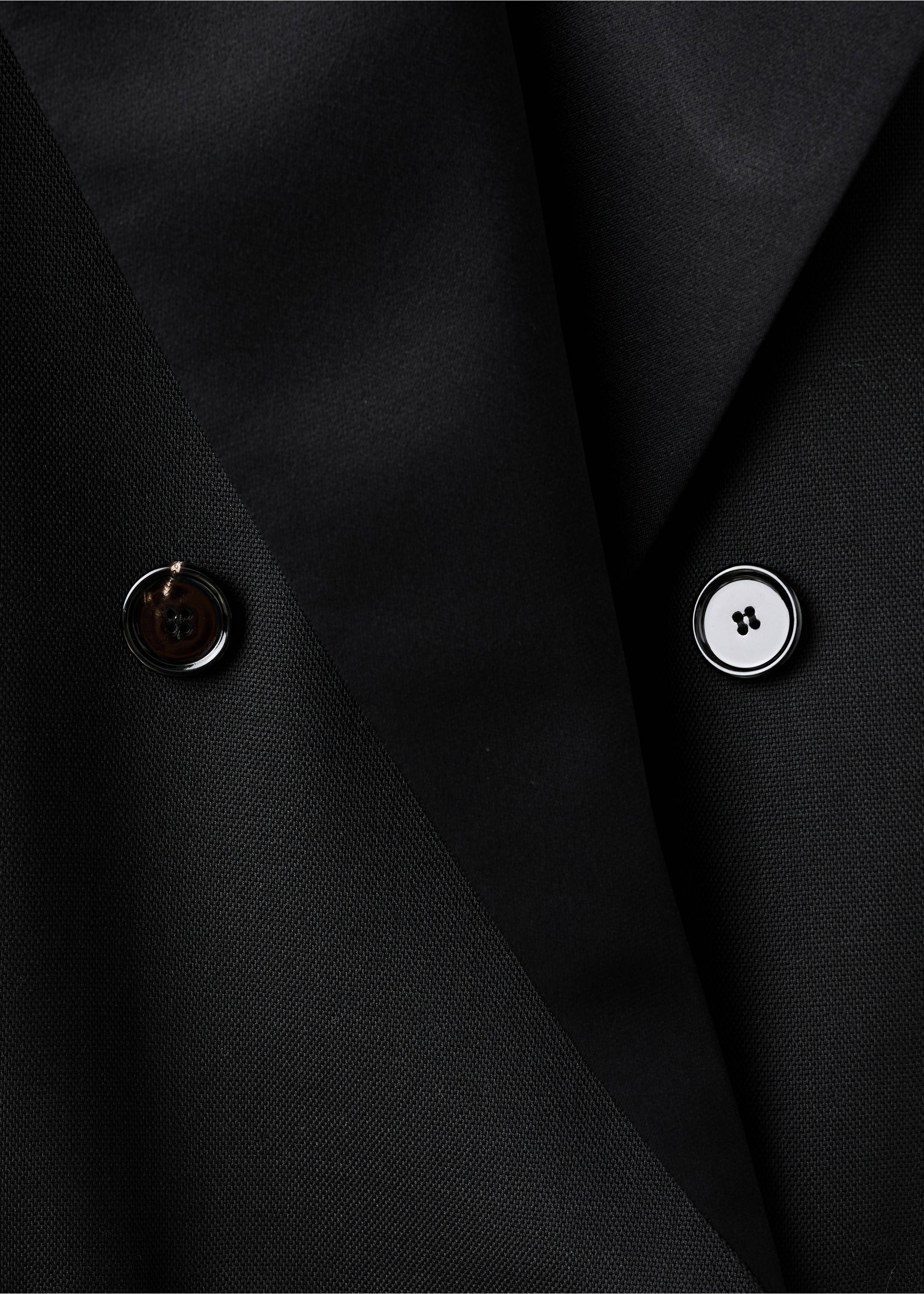 Wool-blend suit jacket with lapels - Details of the article 8, Black. Ref: 17039121-00.