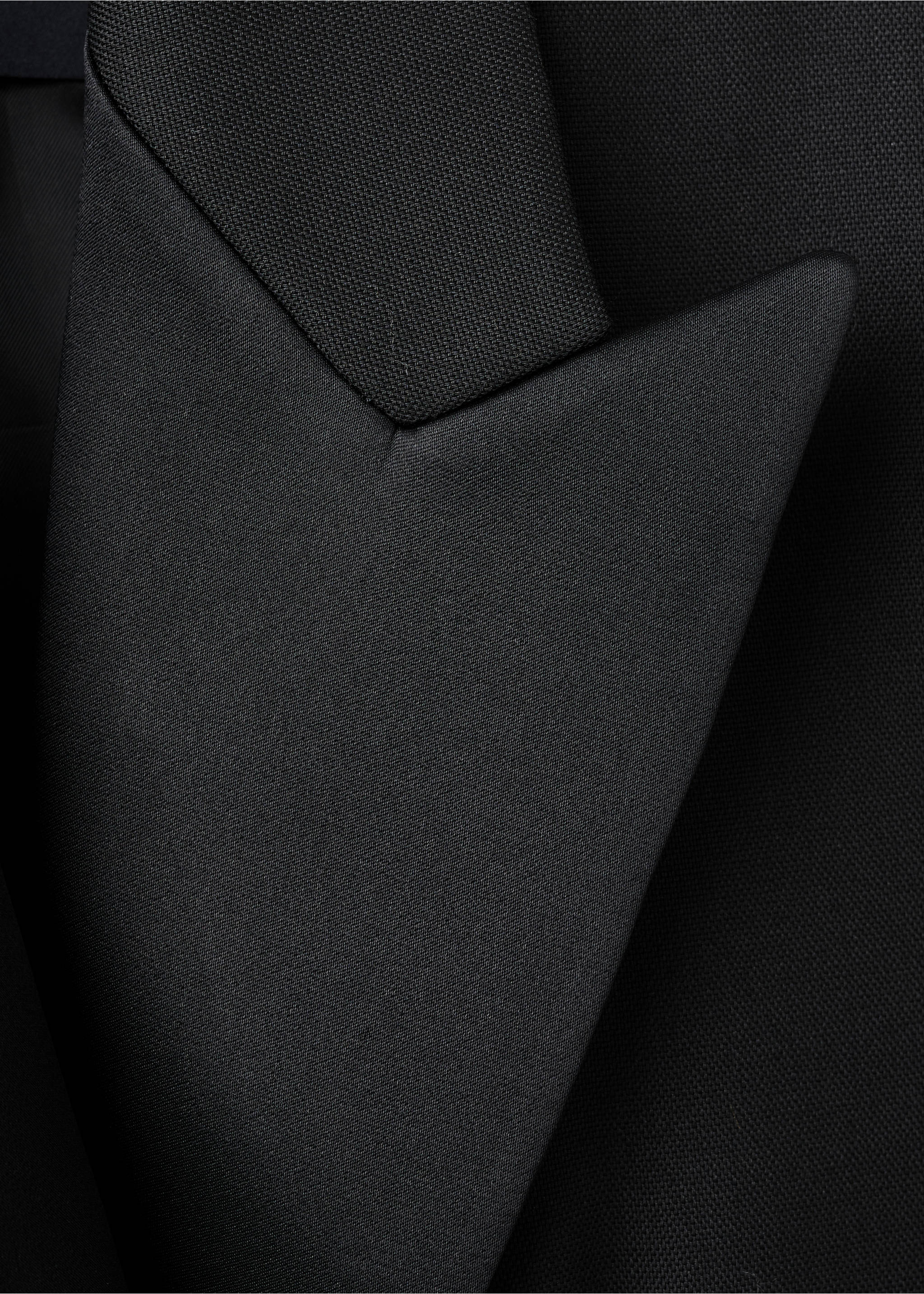 Wool-blend suit jacket with lapels - Details of the article 0, Black. Ref: 17039121-00.