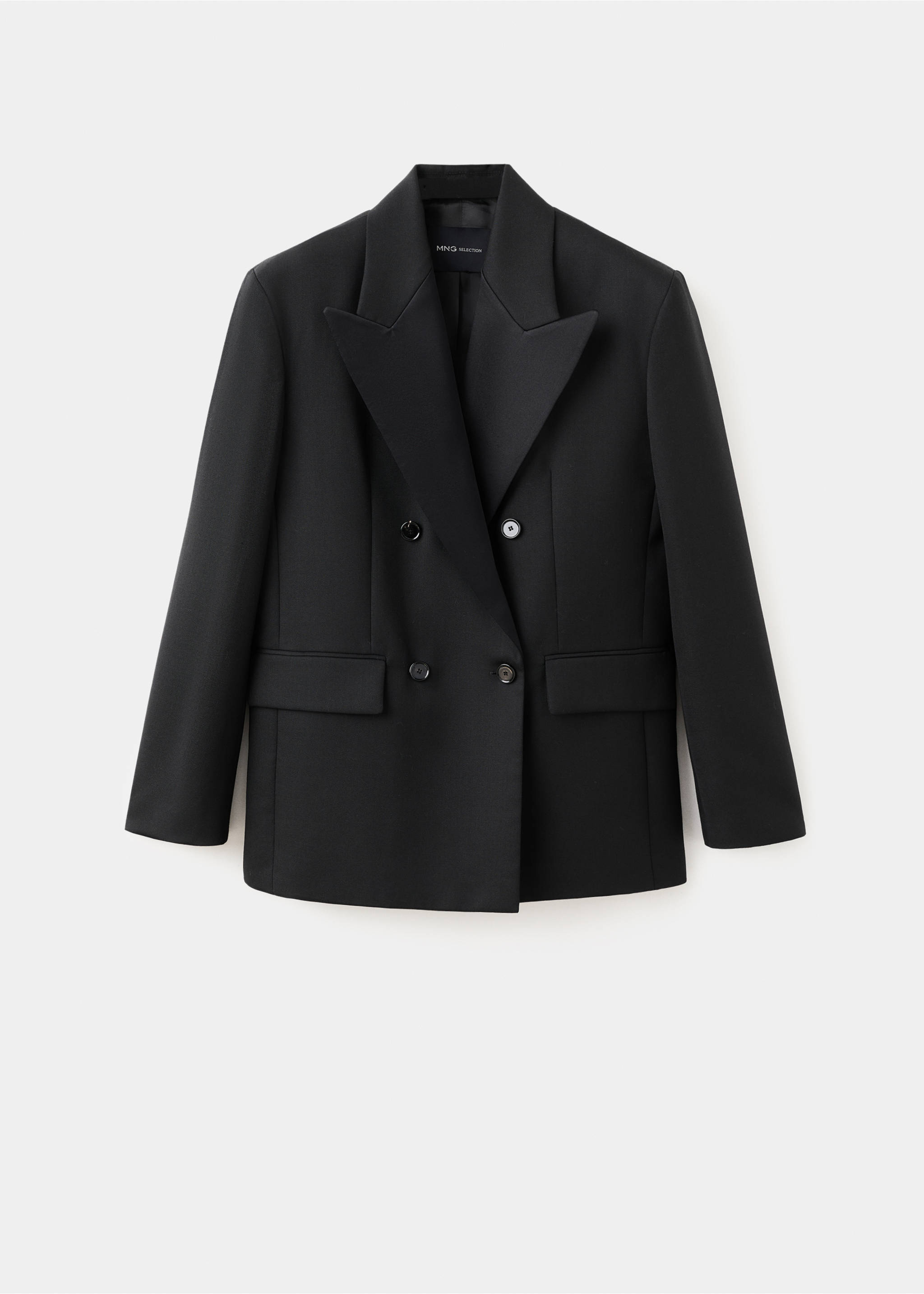 Wool-blend suit jacket with lapels - Article without model, Black. Ref: 17039121-00.