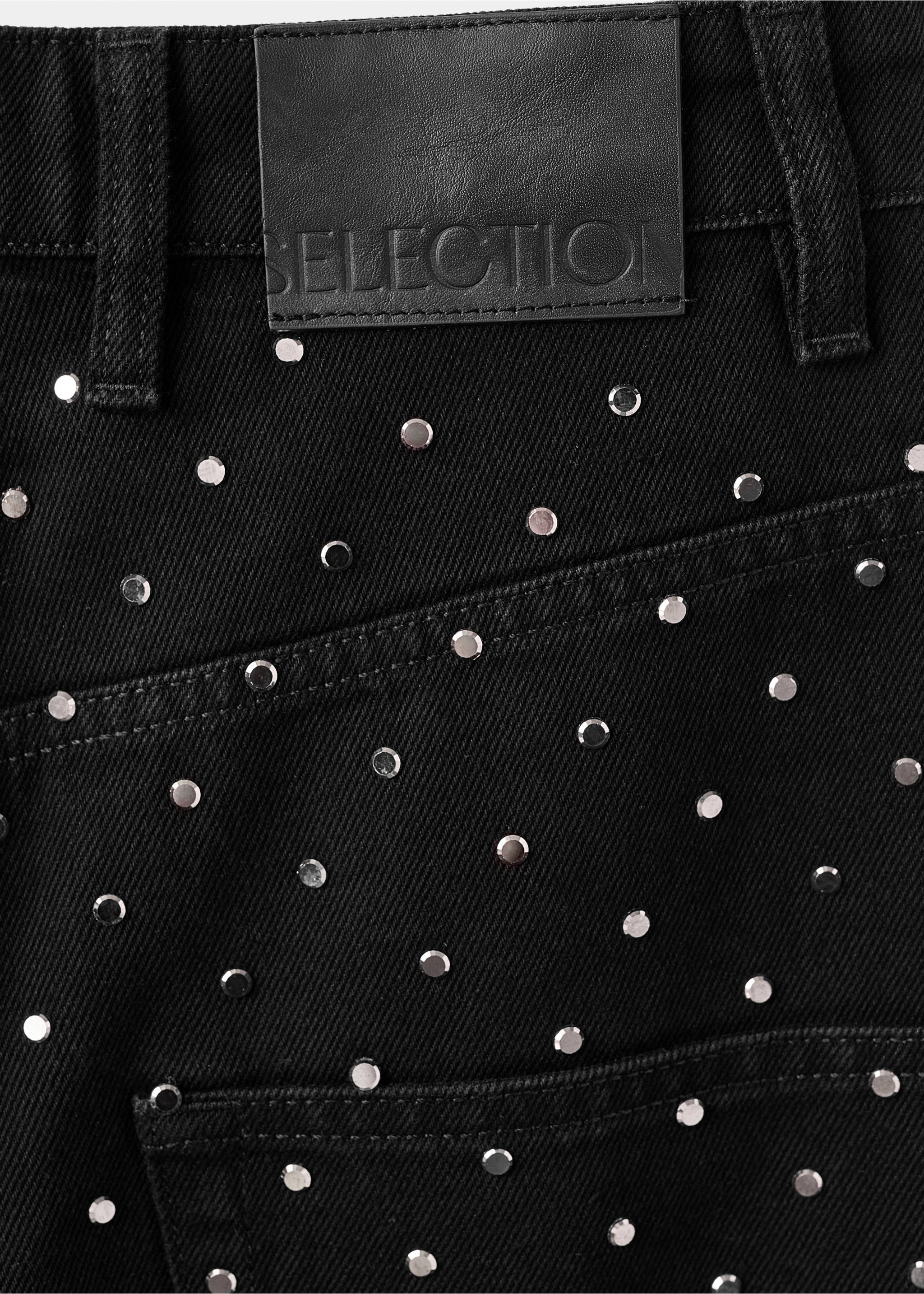 Τζιν wide leg με στρας - Λεπτομέρεια του προϊόντος 0, Black denim. Ref: 17039212-00.