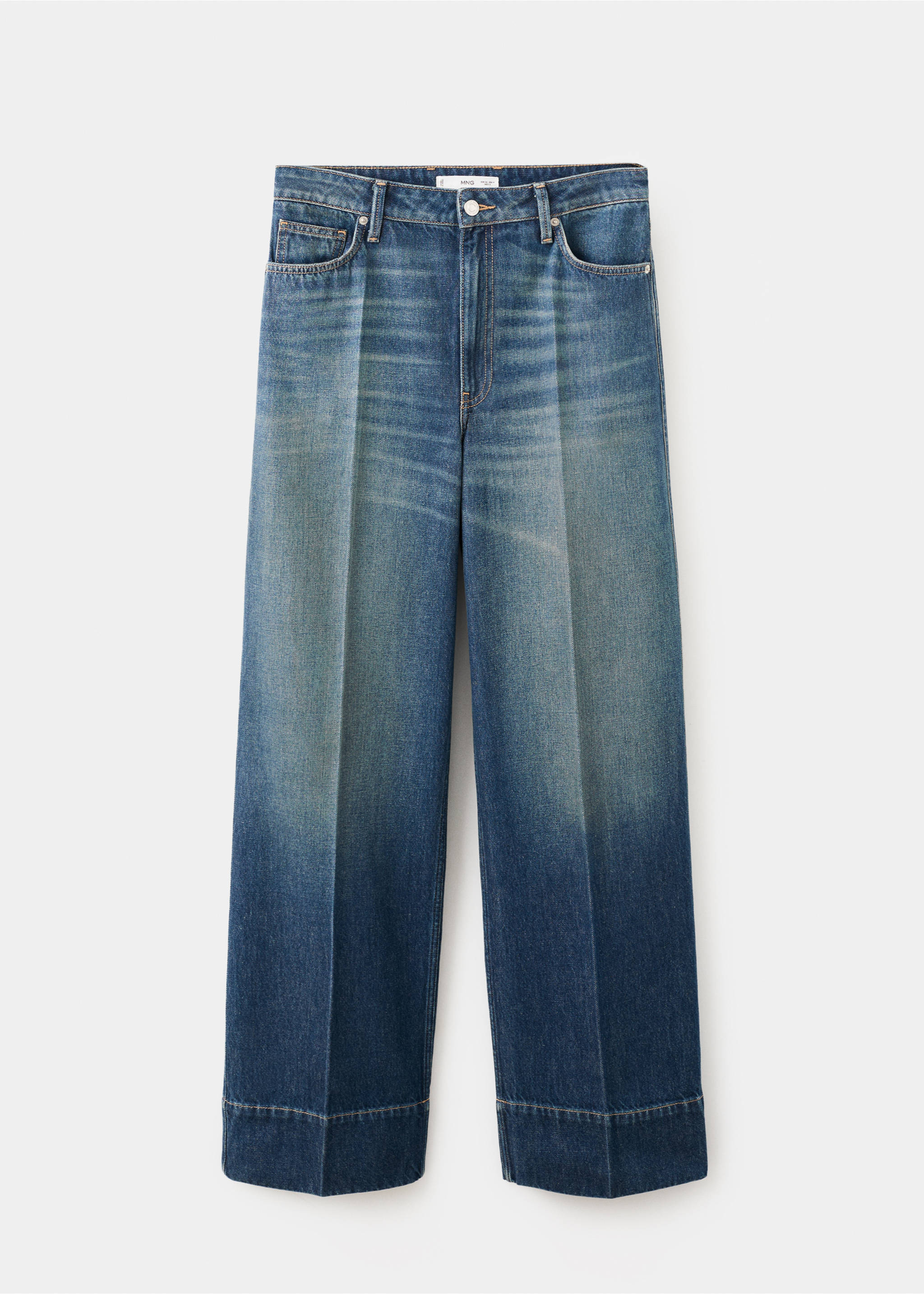 Straight-leg jeans with seam stitching - Article without model, Dark Vintage Blue. Ref: 17039213-00.