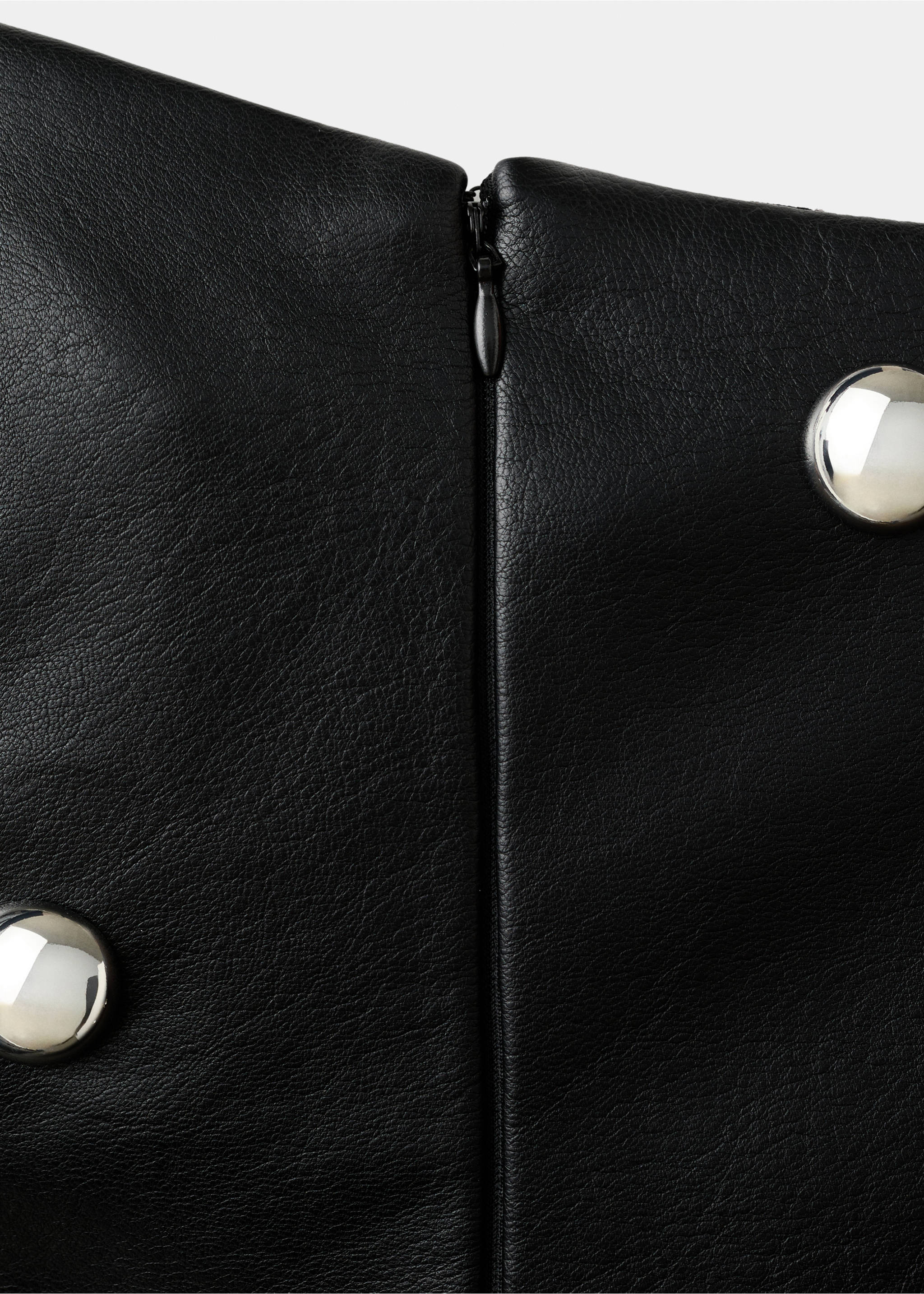 Studded faux-leather dress - Details of the article 0, Black. Ref: 17039406-00.