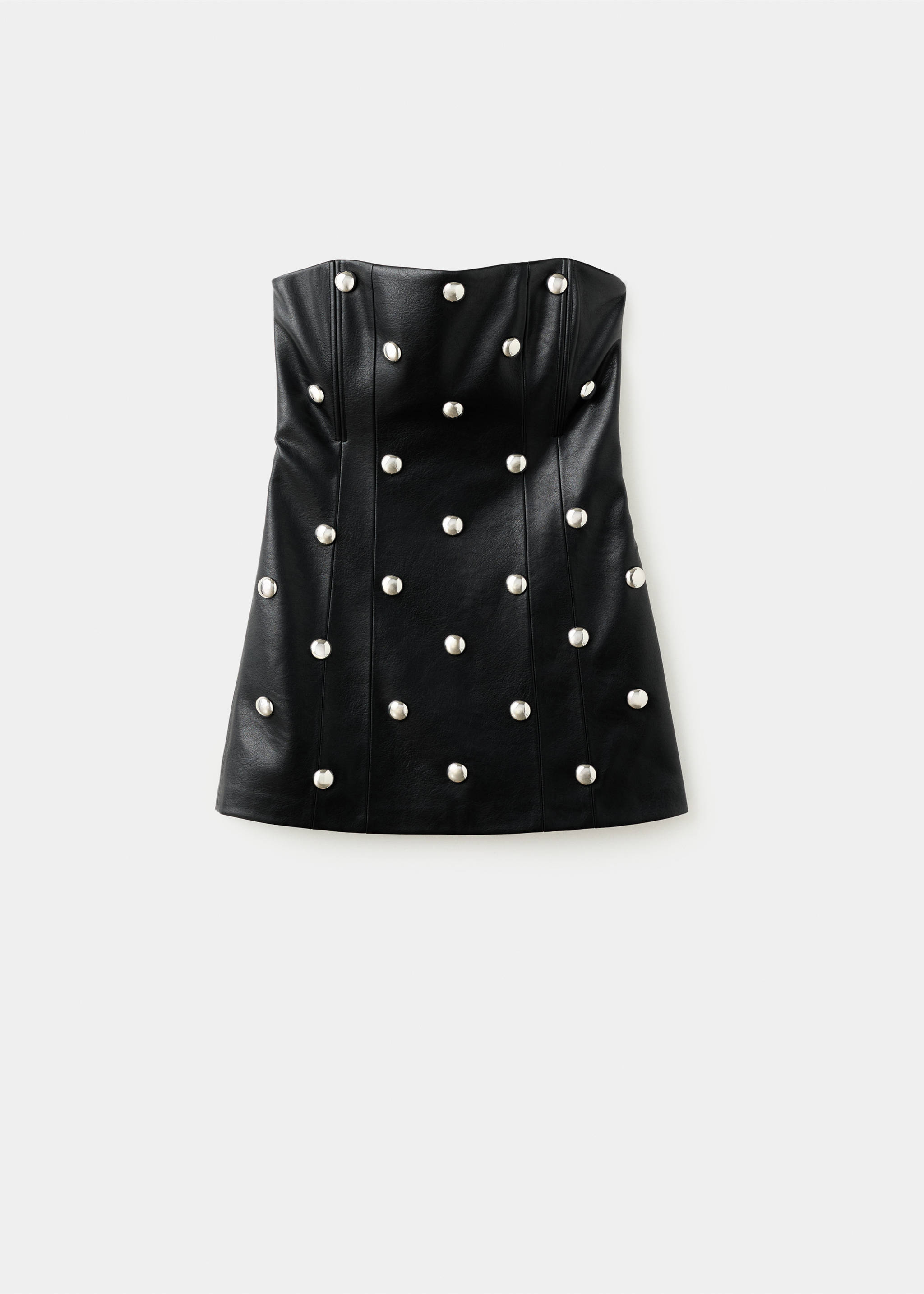 Studded faux-leather dress - Article without model, Black. Ref: 17039406-00.