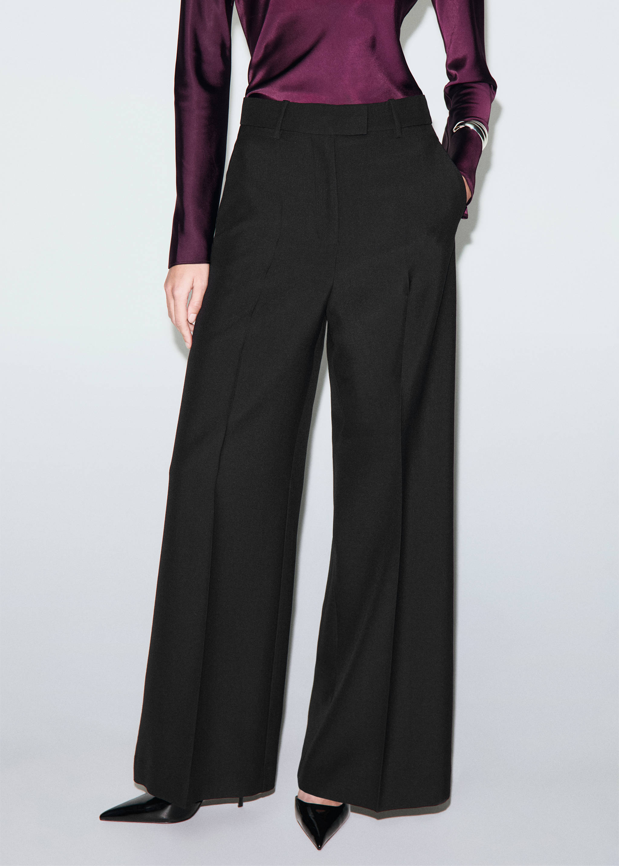 Pantalón traje mezcla lana - Plano medio