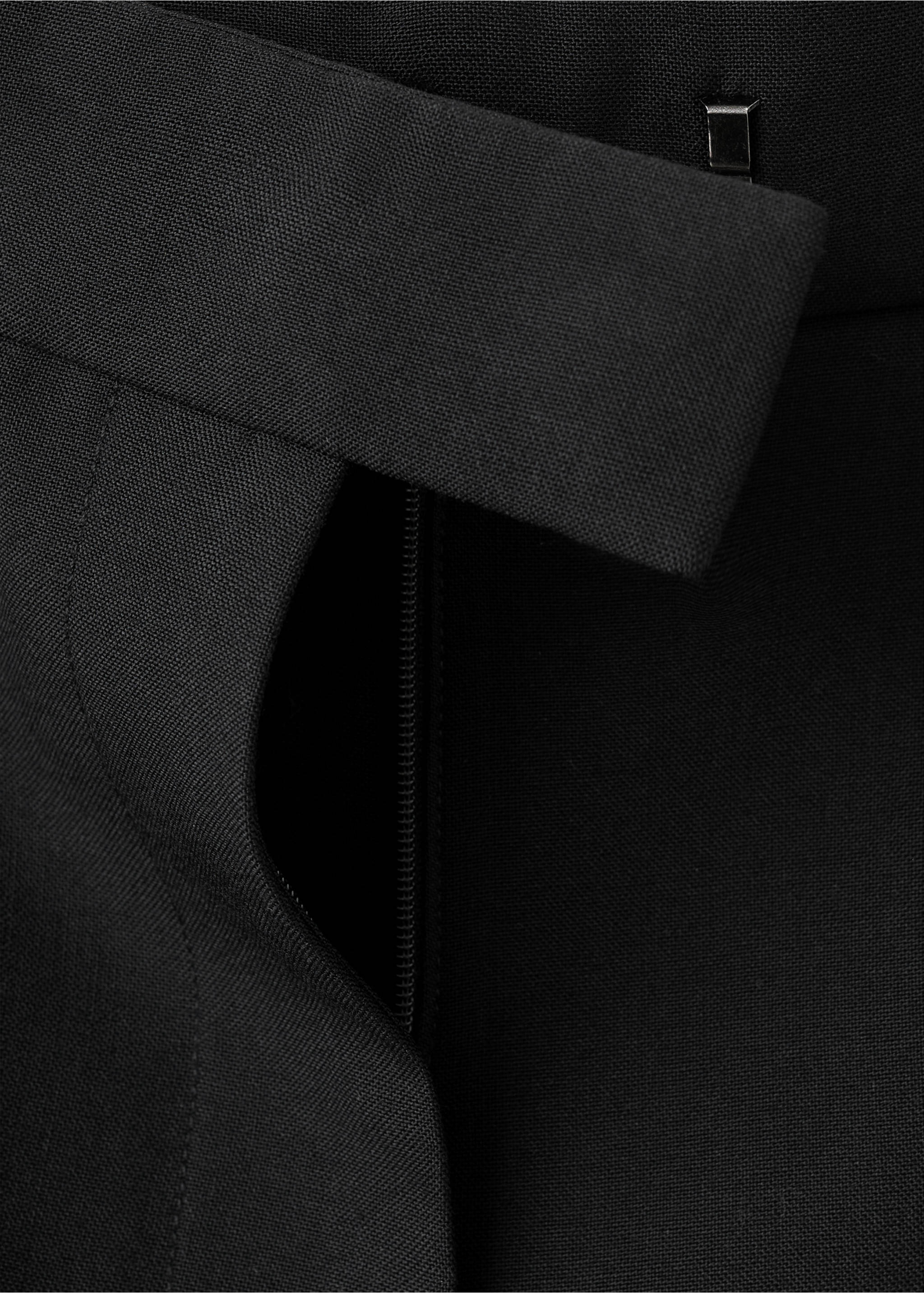 Wool-blend suit trousers - Details of the article 8, Black. Ref: 17039408-00.