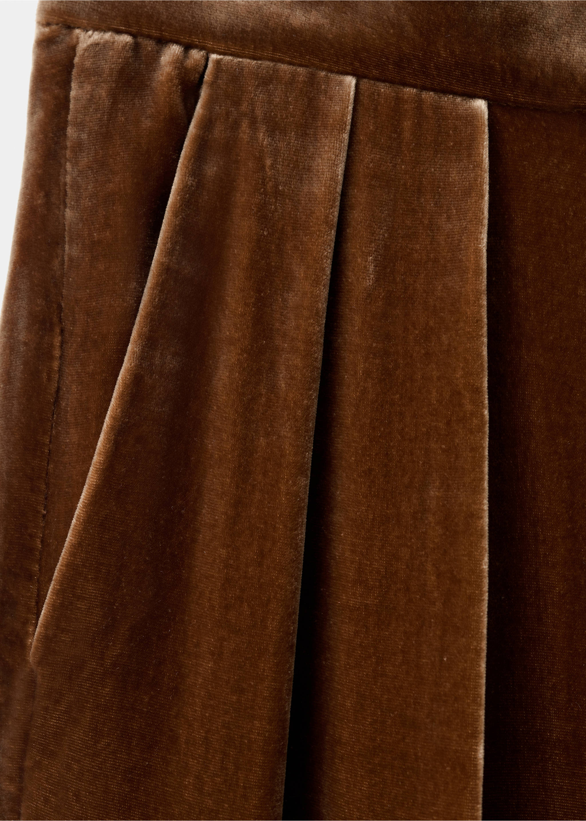 Pantalons vestir vellut - Detall de l'article 8, Caramel. Ref: 17039409-00.