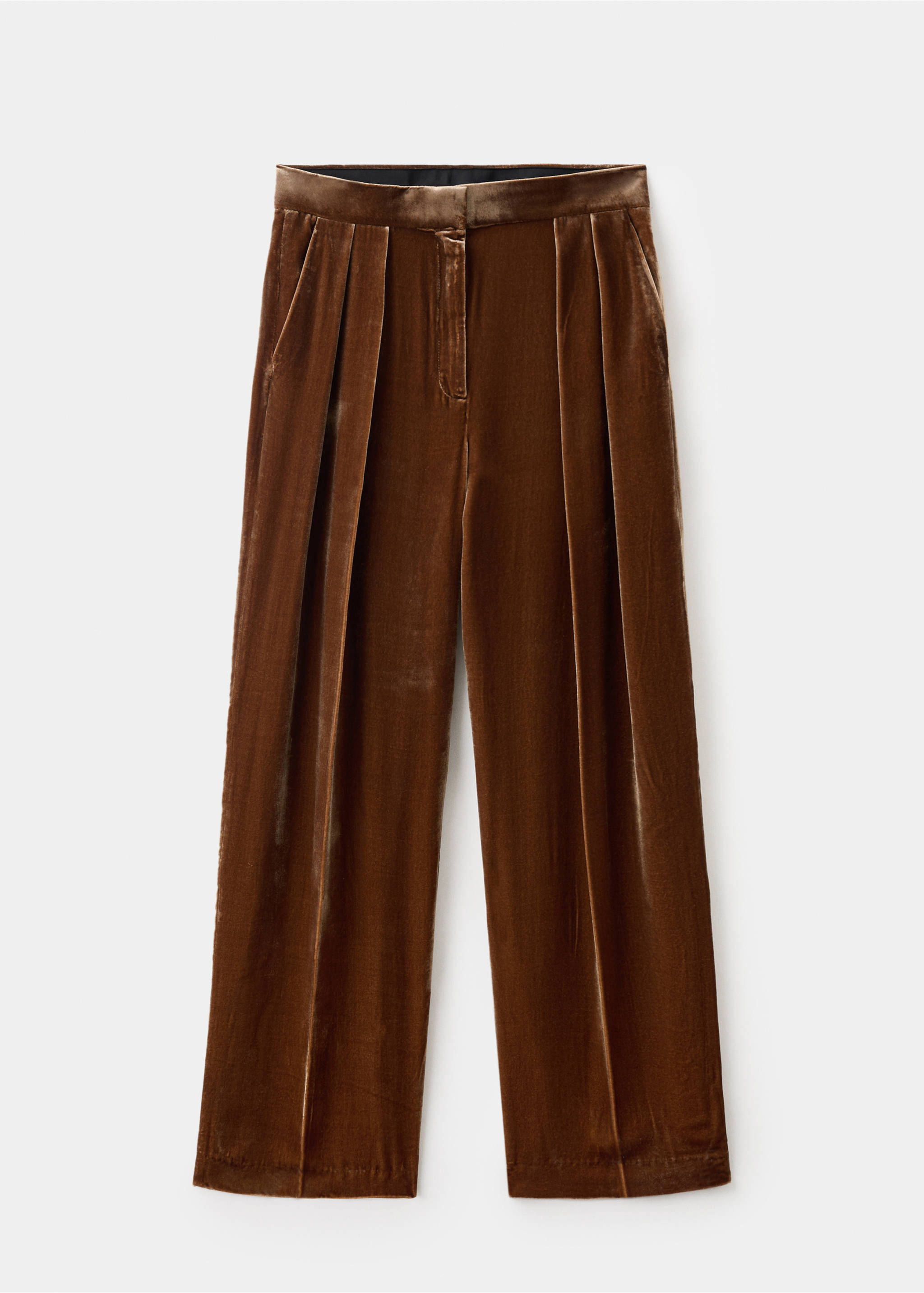 Pantalons vestir vellut - Article sense model, Caramel. Ref: 17039409-00.